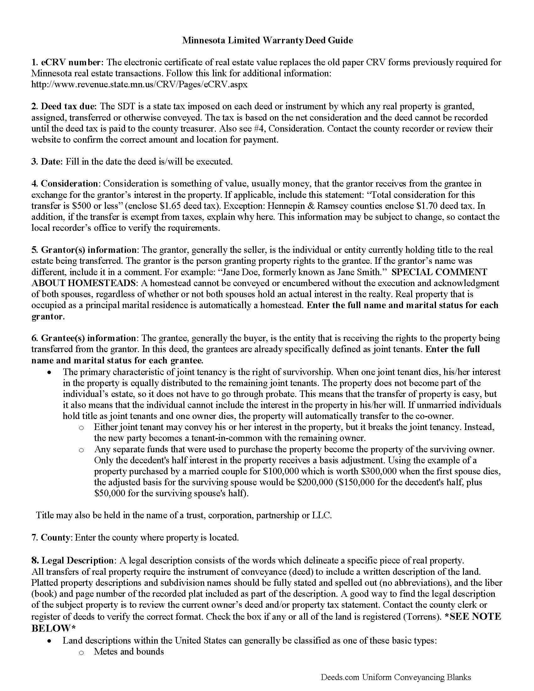 Grant County Limited Warranty Deed from Individual to Joint Tenant Guide