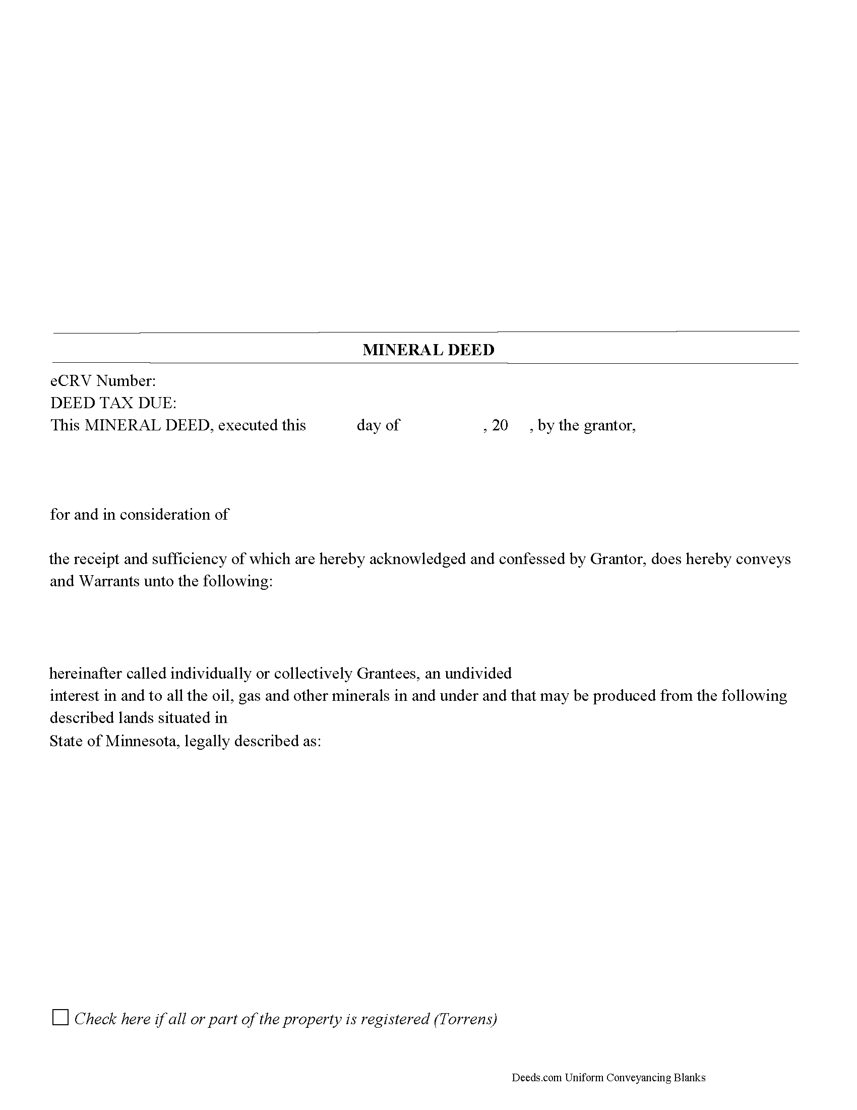 Minnesota Mineral Deed Image