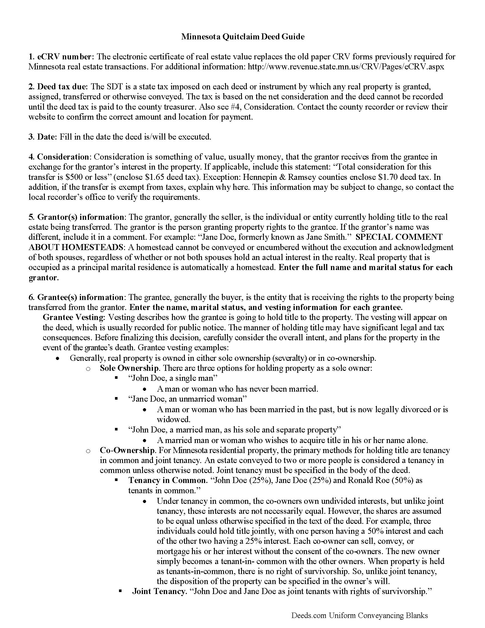 Grant County Quitclaim Deed from Individual to Joint Tenants Guide