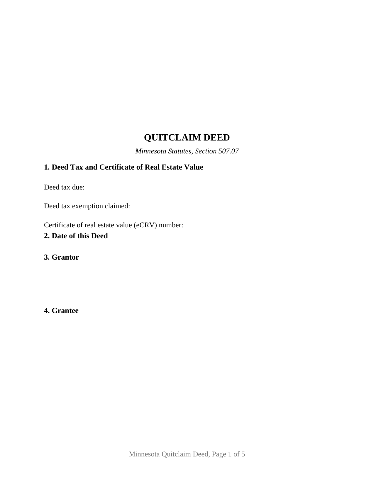 Pope County Quitclaim Deed Form