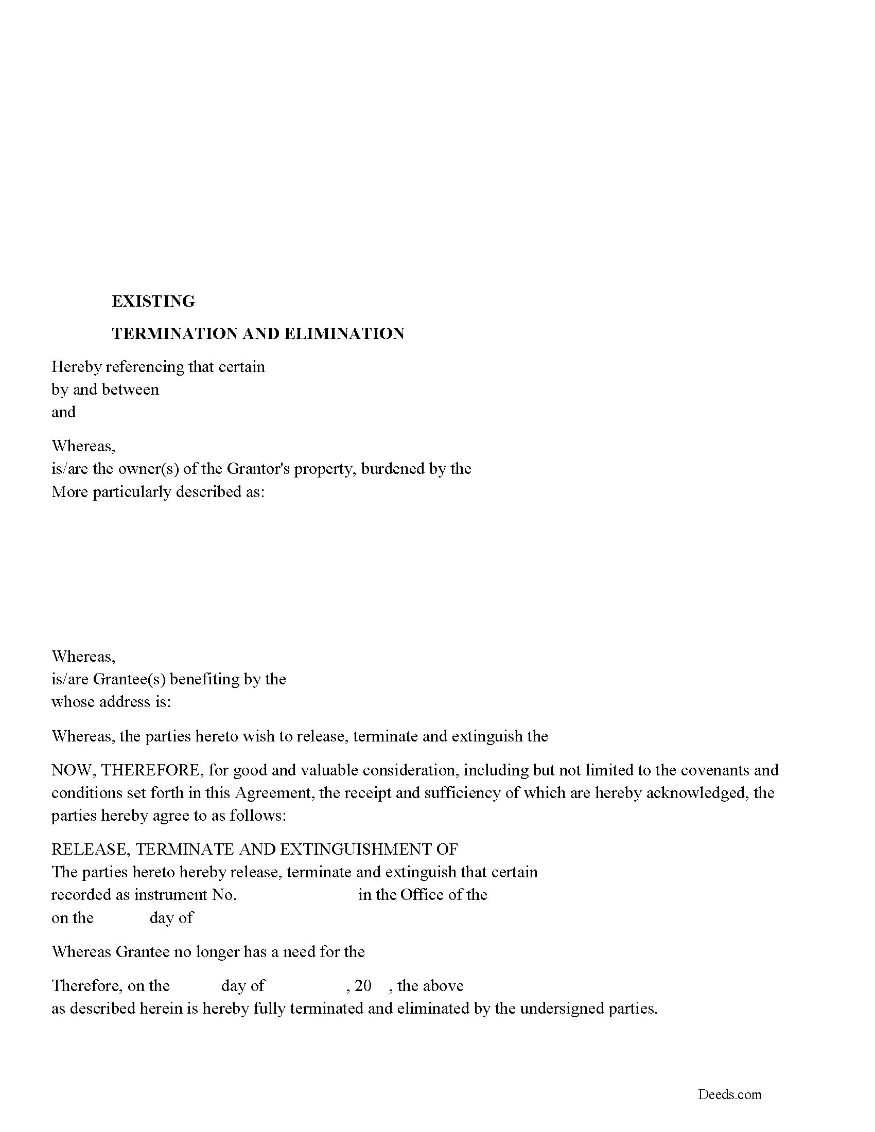Grant County Release of Easement, Right of Way Form