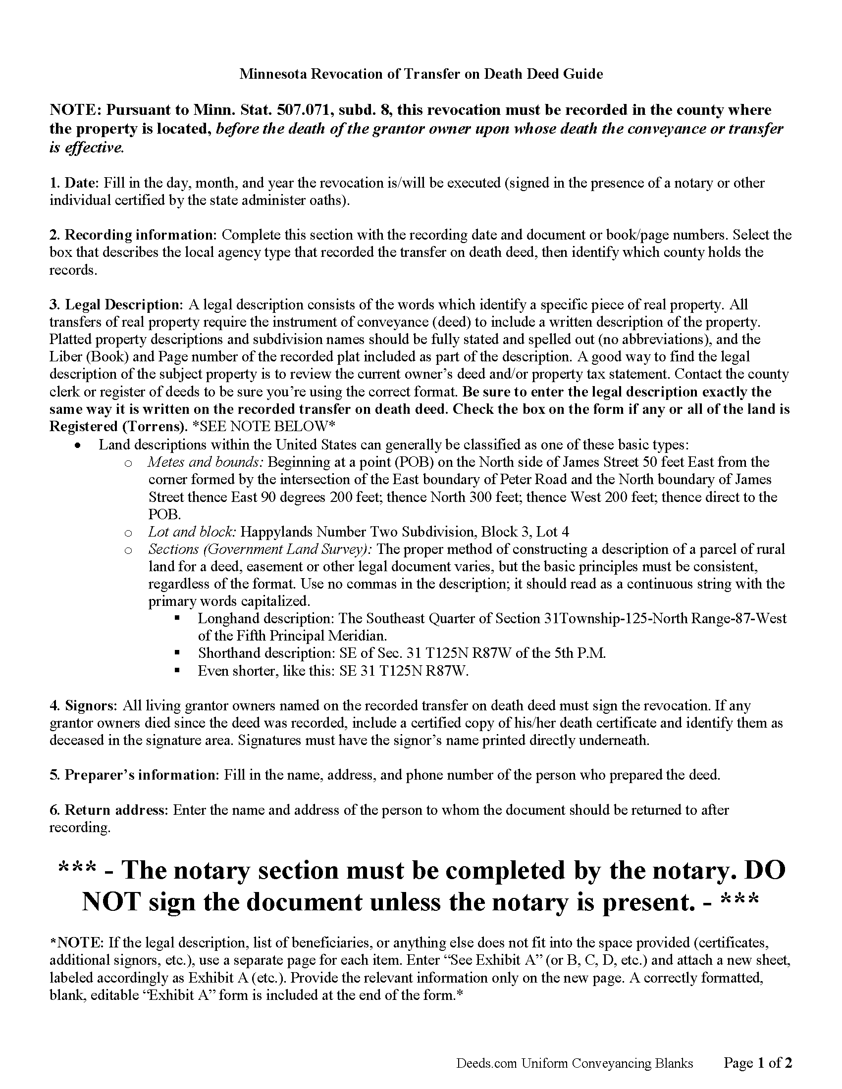 Goodhue County Transfer on Death Revocation Guide