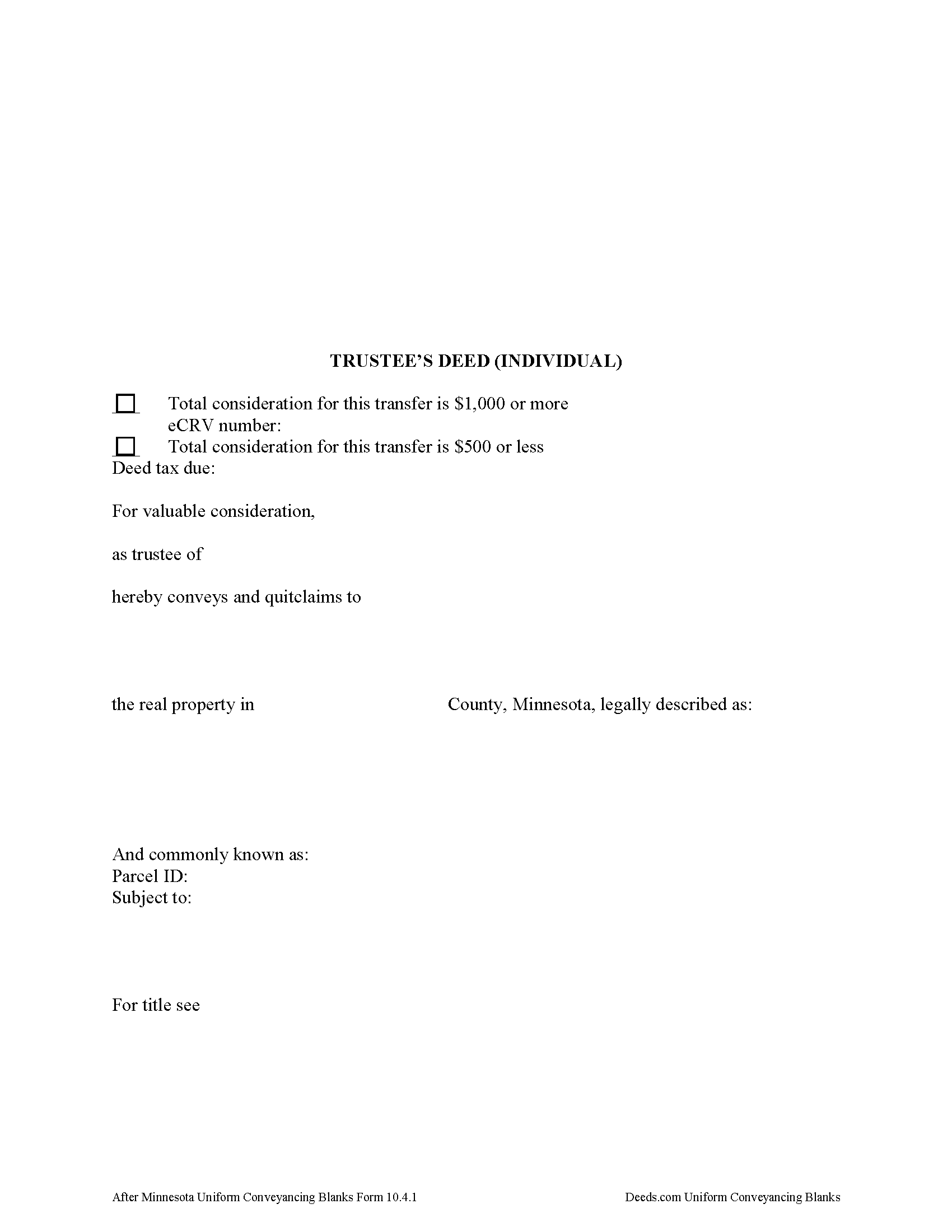 Chisago County Trustee Deed Form