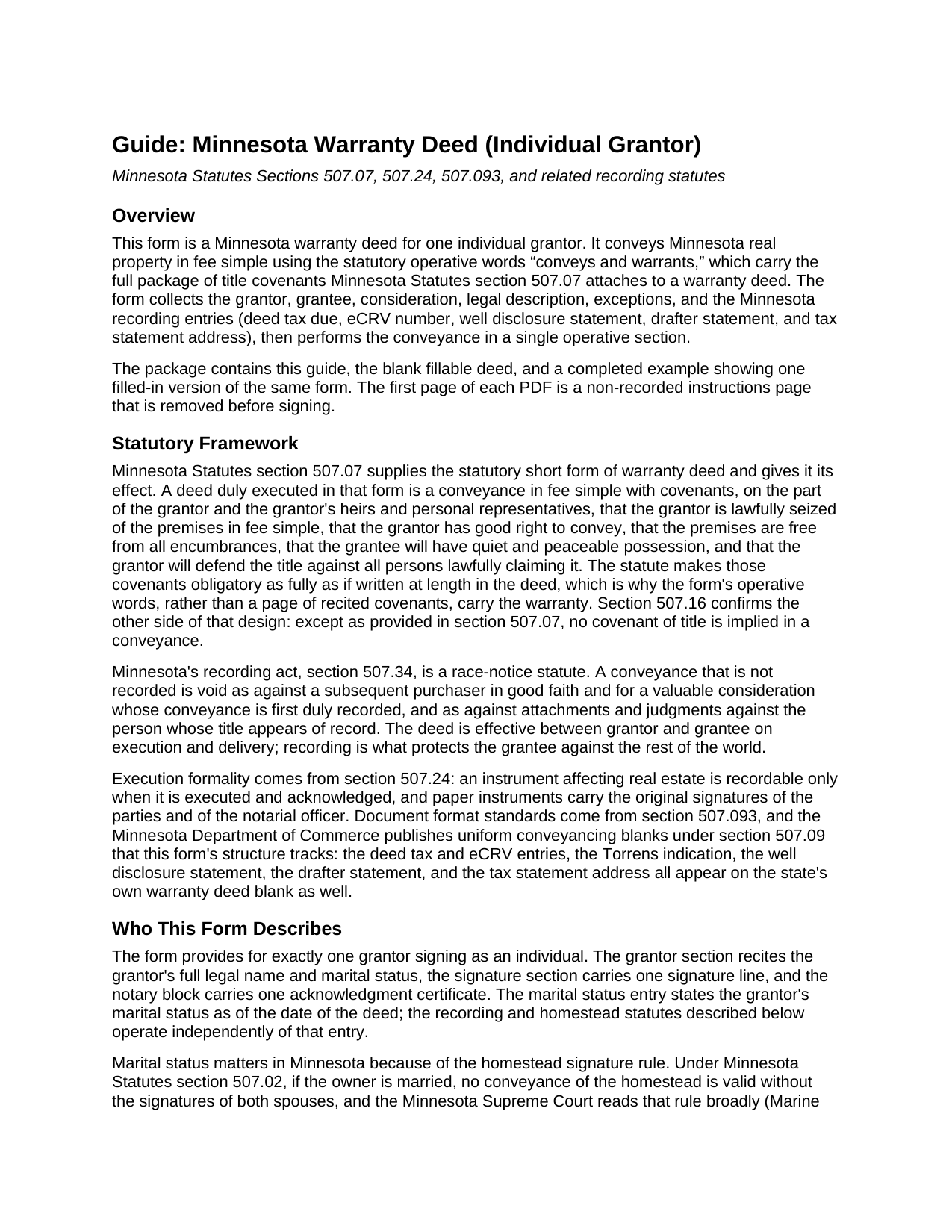 Mahnomen County Warranty Deed Guide