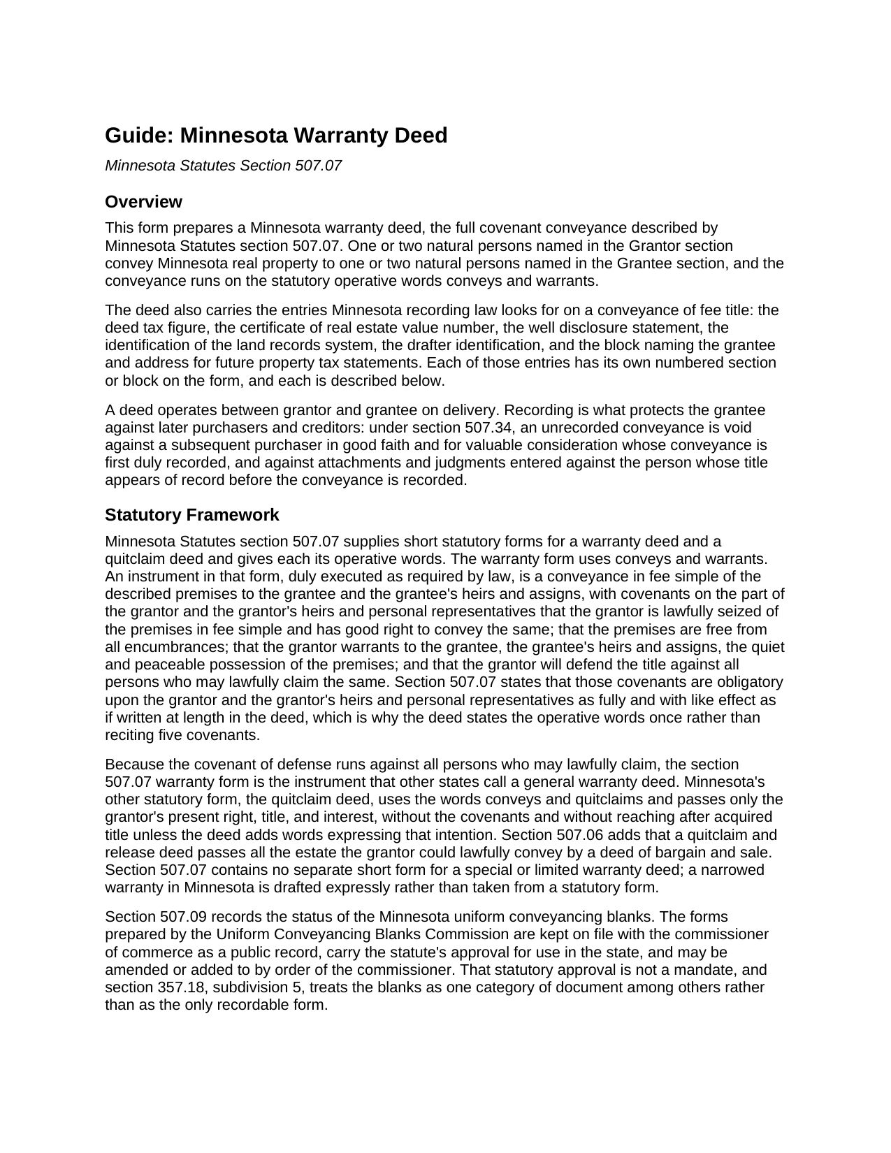 Anoka County Warranty Deed Guide