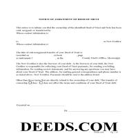 Notice of Assignment of Deed of Trust Form