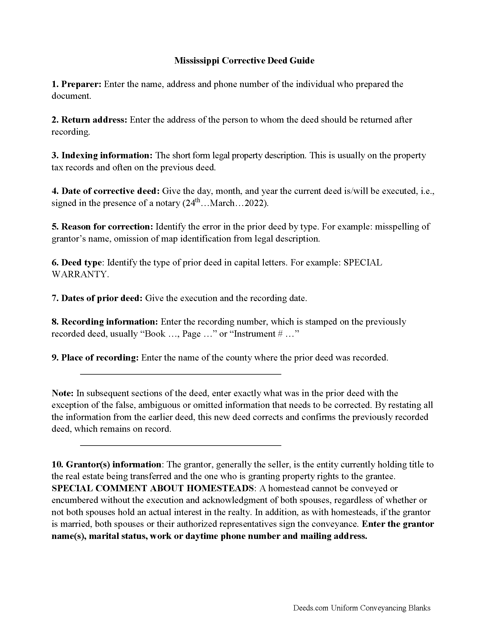 Webster County Correction Deed Guide