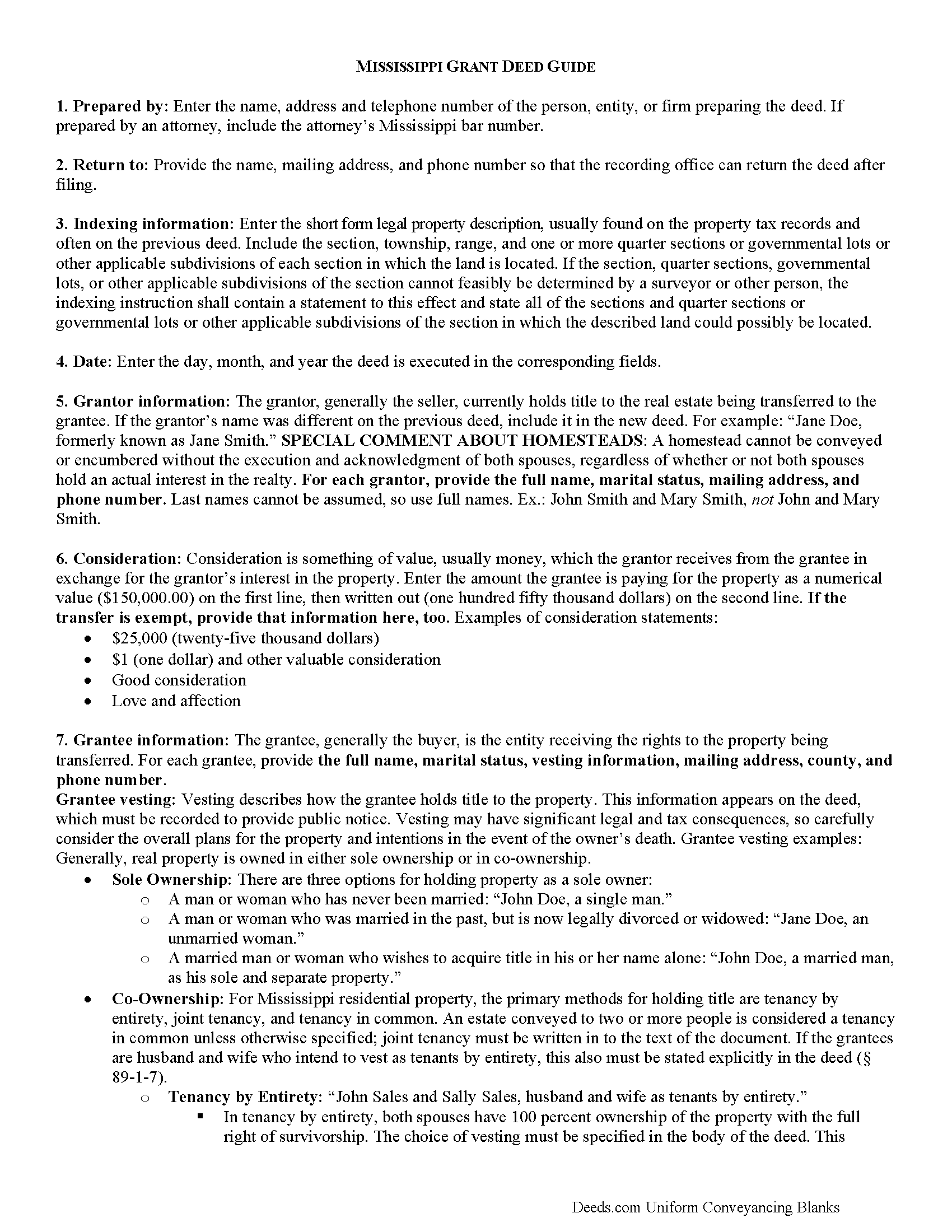Neshoba County Grant Deed Guide