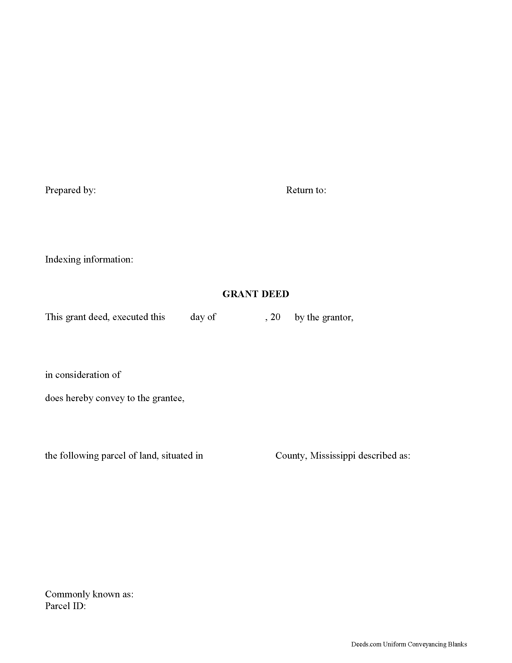 Neshoba County Grant Deed Form