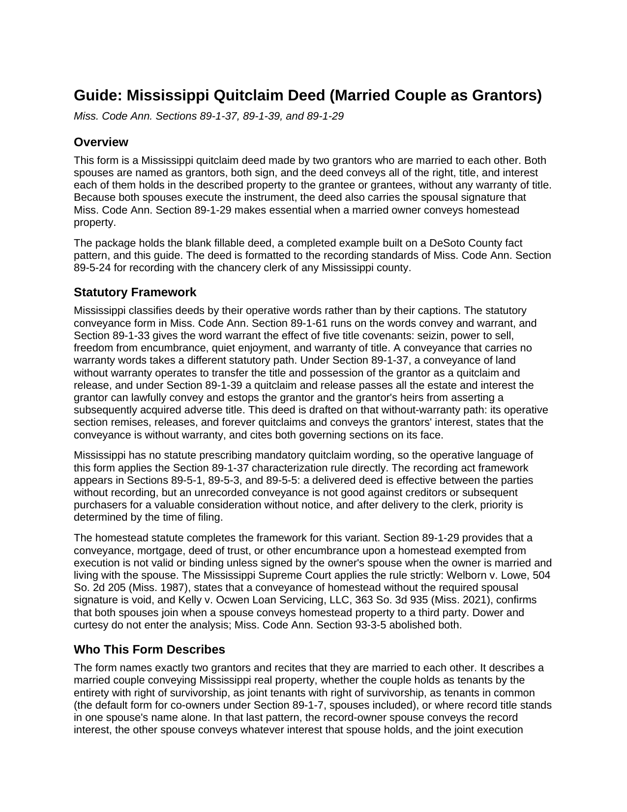 Jackson County Quitclaim Deed (Married Couple as Grantors) Guide