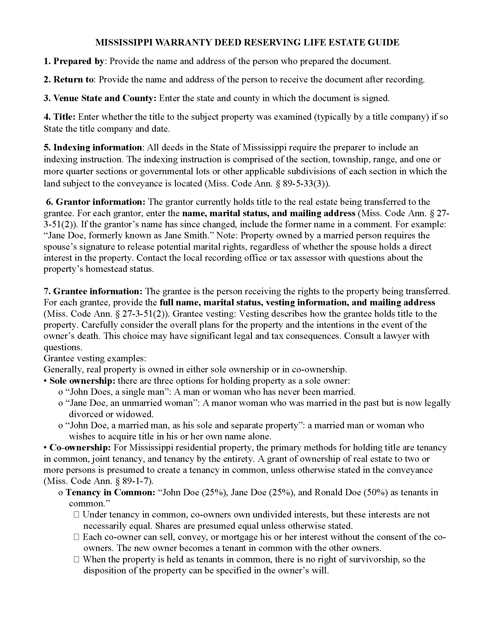 Tallahatchie County Warranty Deed Guide