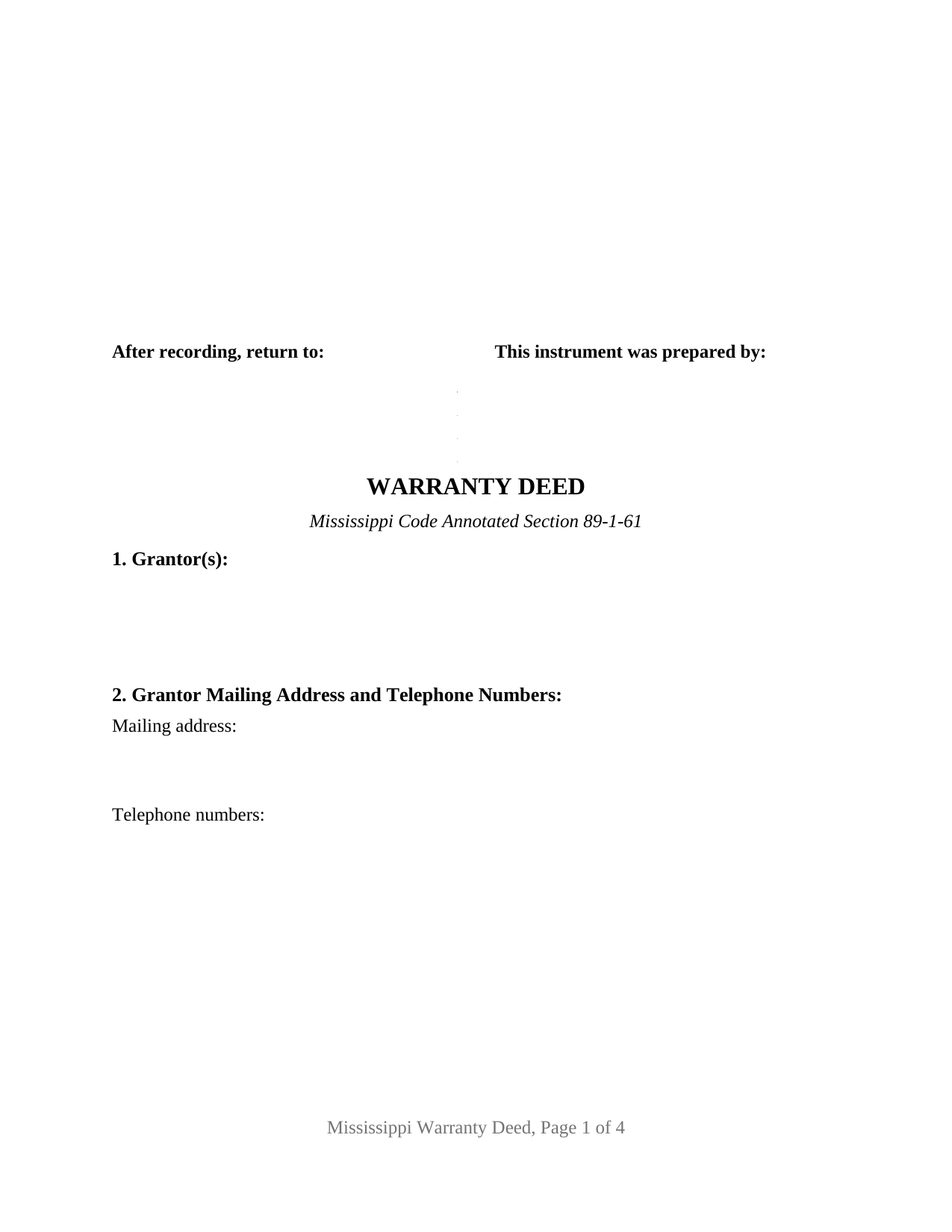 Perry County Warranty Deed Form