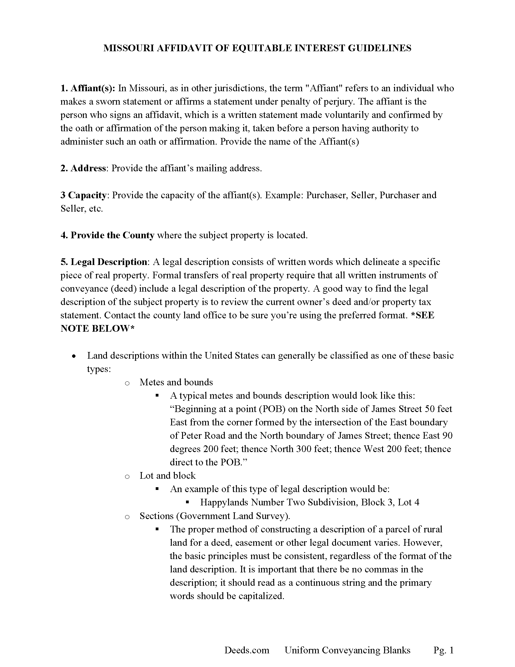 Warren County Affidavit of Equitable Interest Guide