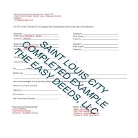 Saint Louis City Completed Example of the Grant Deed Document