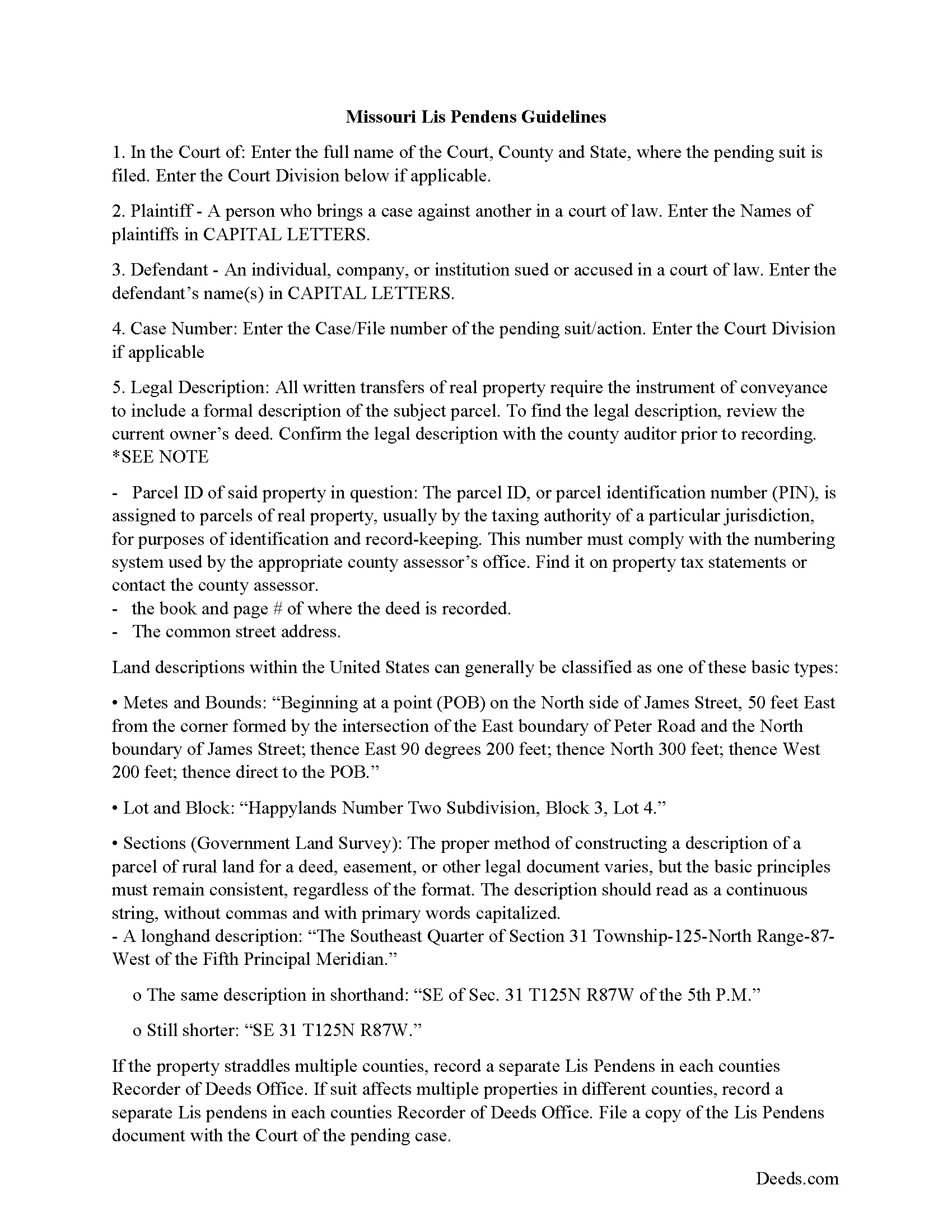 Lewis County Lis Pendens Guide