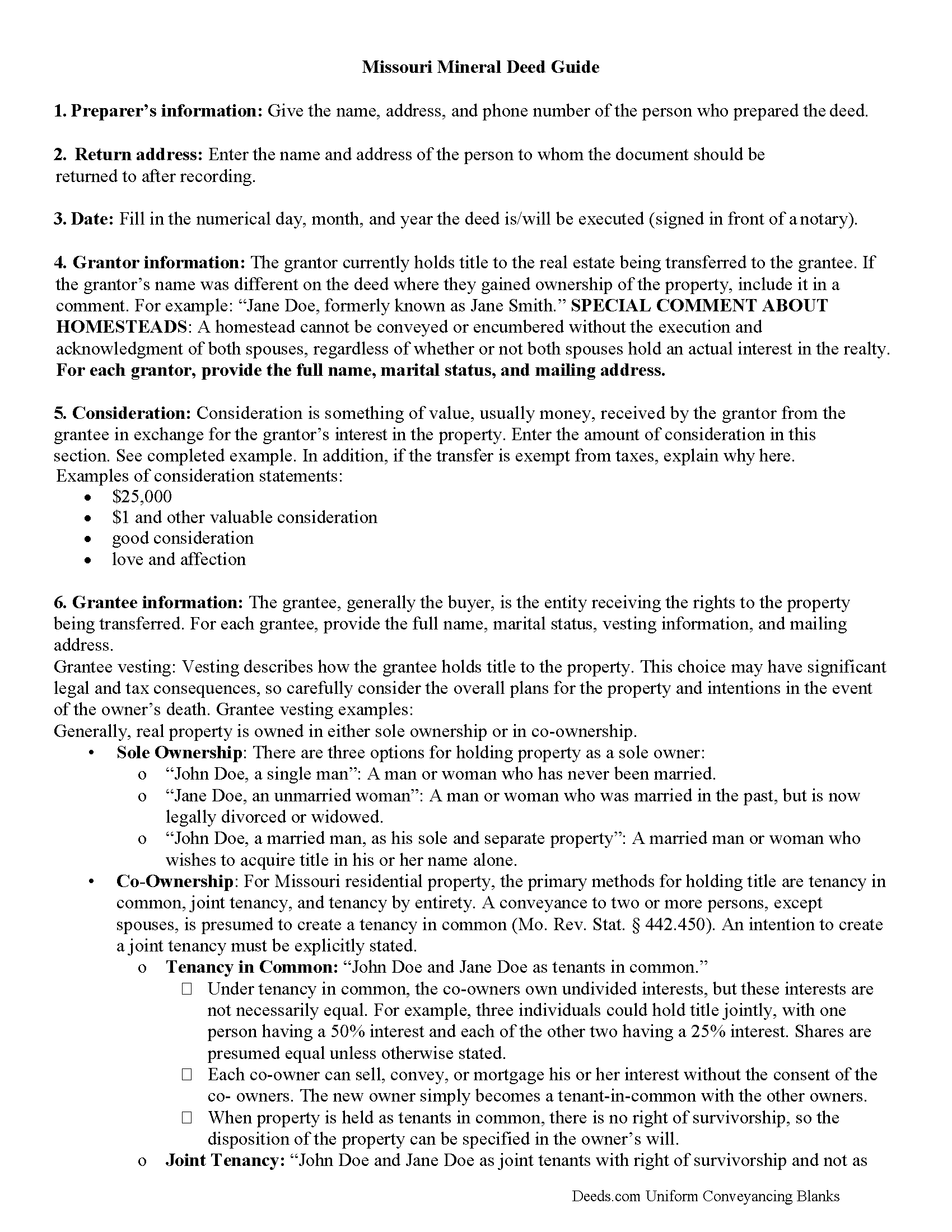 Pike County Mineral Deed with Quitclaim Covenants Guide