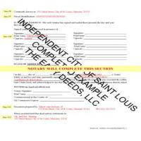 Saint Louis City Completed Example of a Quit Claim Deed