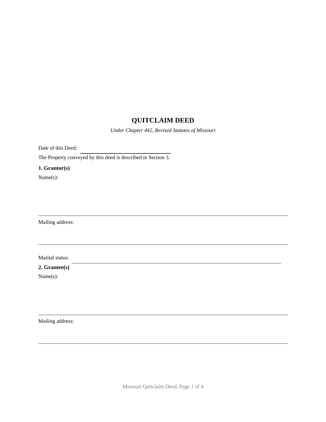 Laclede County Quitclaim Deed Form