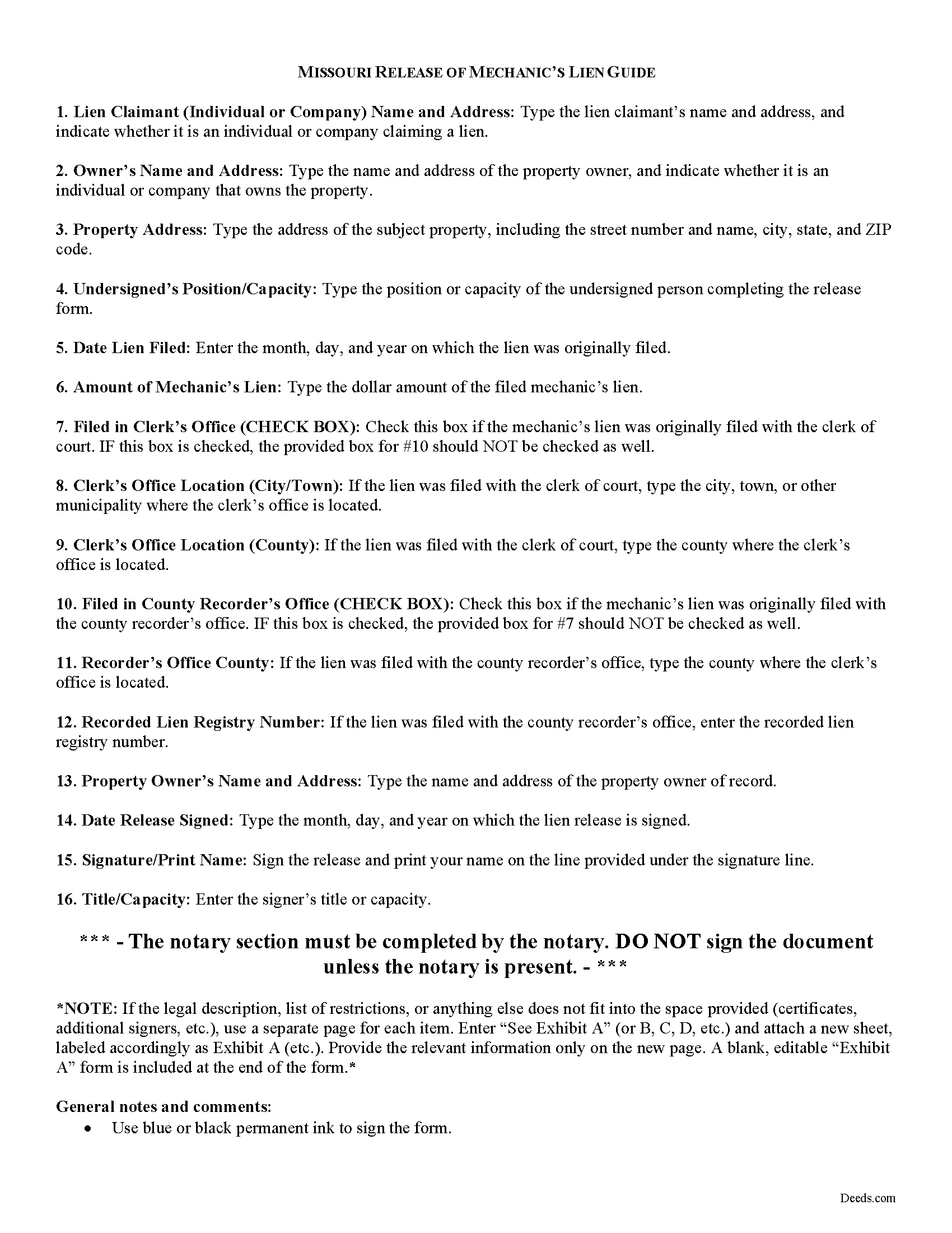 Cooper County Lien Release Guide