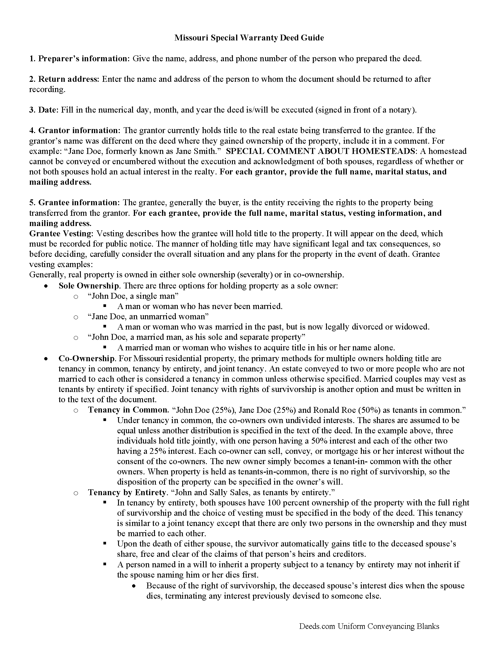 Lewis County Special Warranty Deed Guide