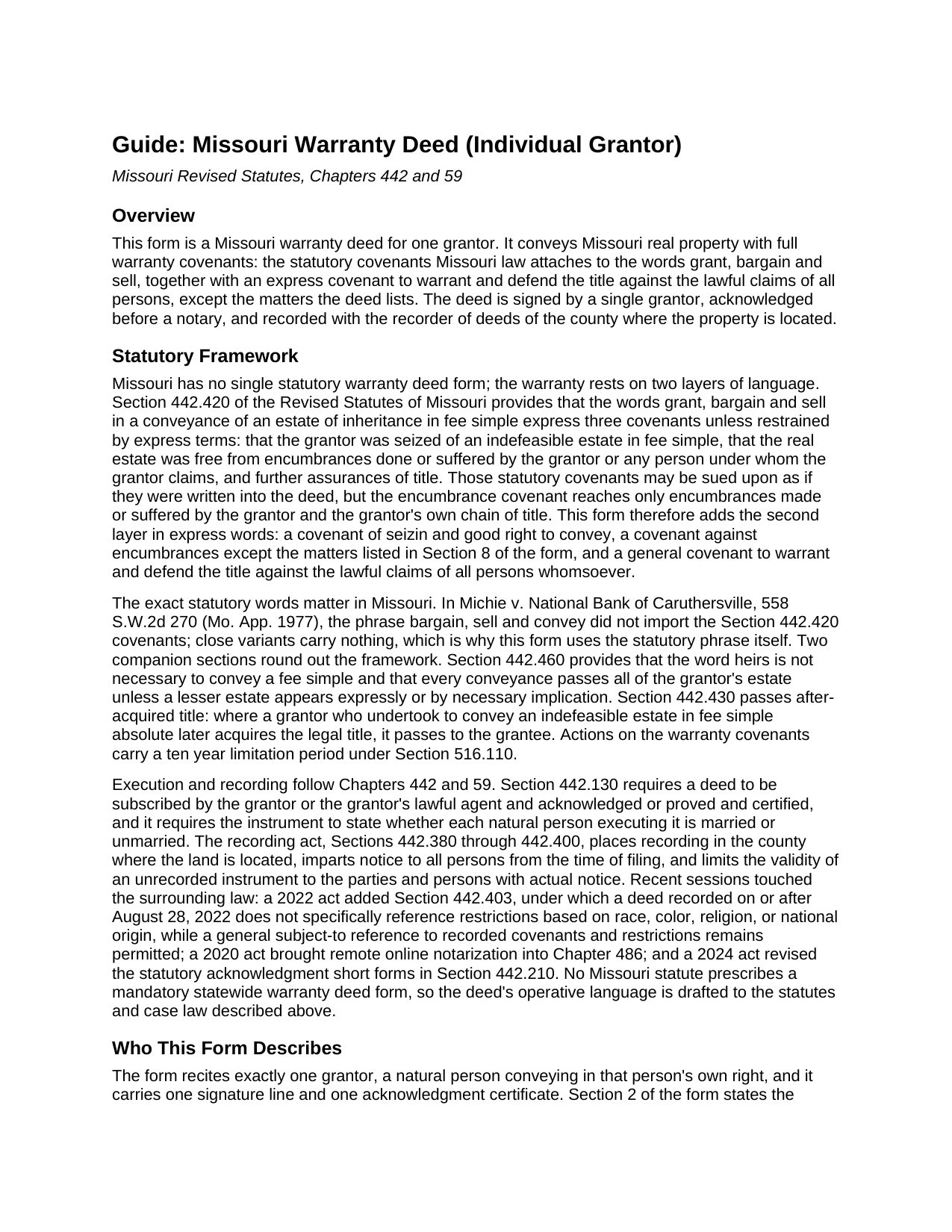 Livingston County Warranty Deed Guide