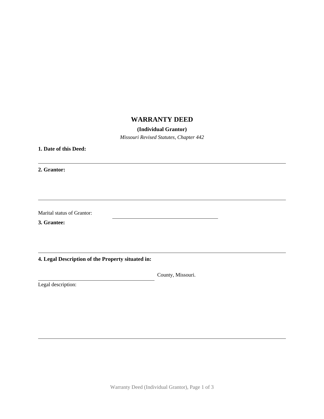 Livingston County Warranty Deed Form