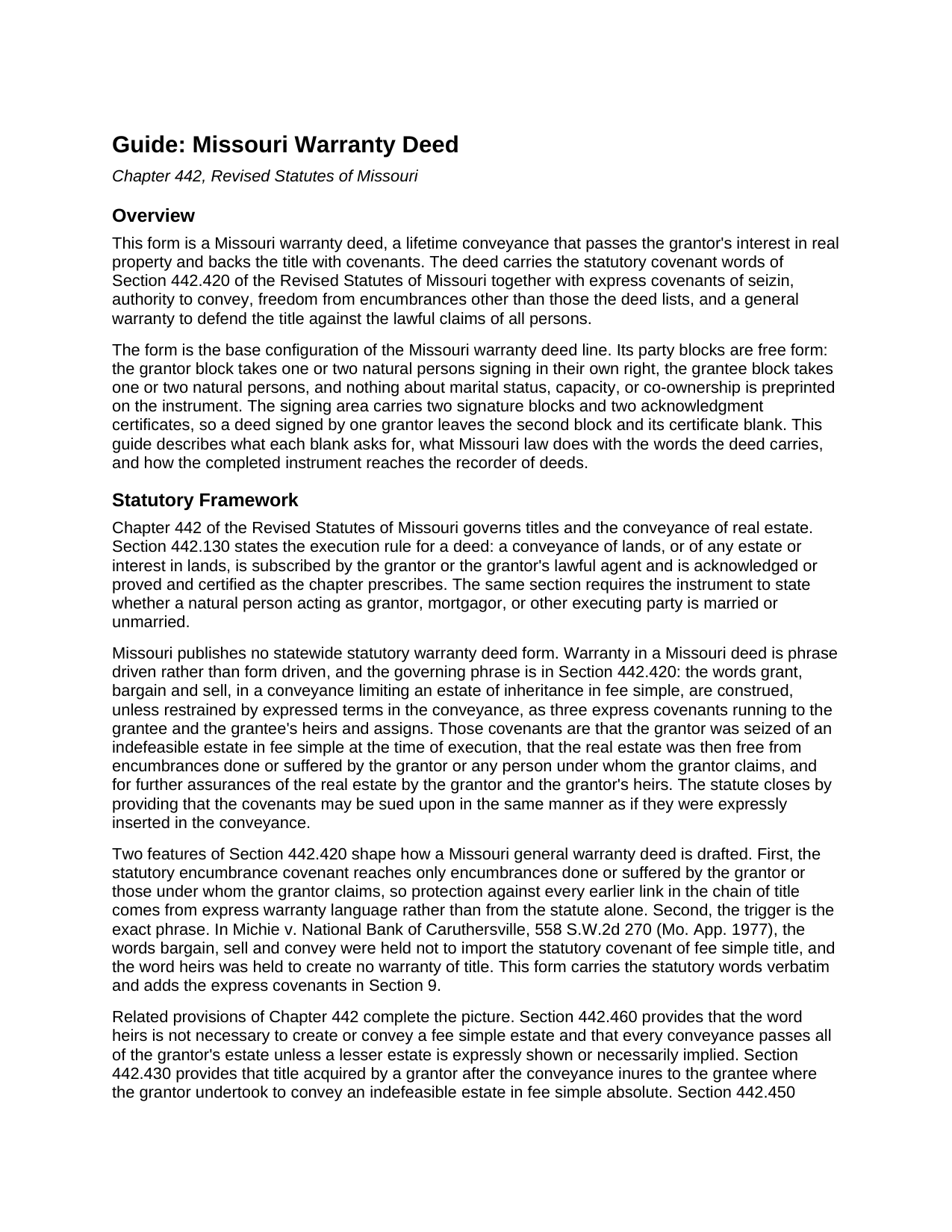 Morgan County Warranty Deed Guide