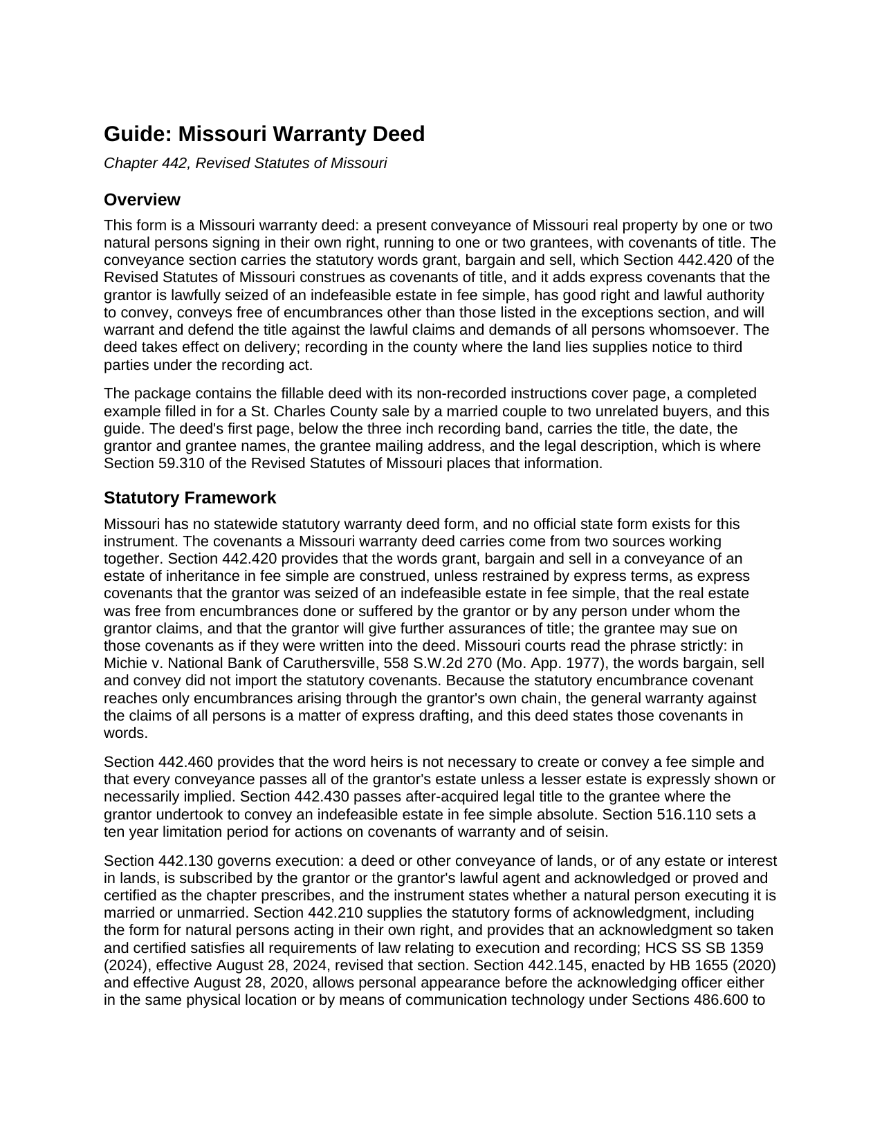Lafayette County Warranty Deed Guide