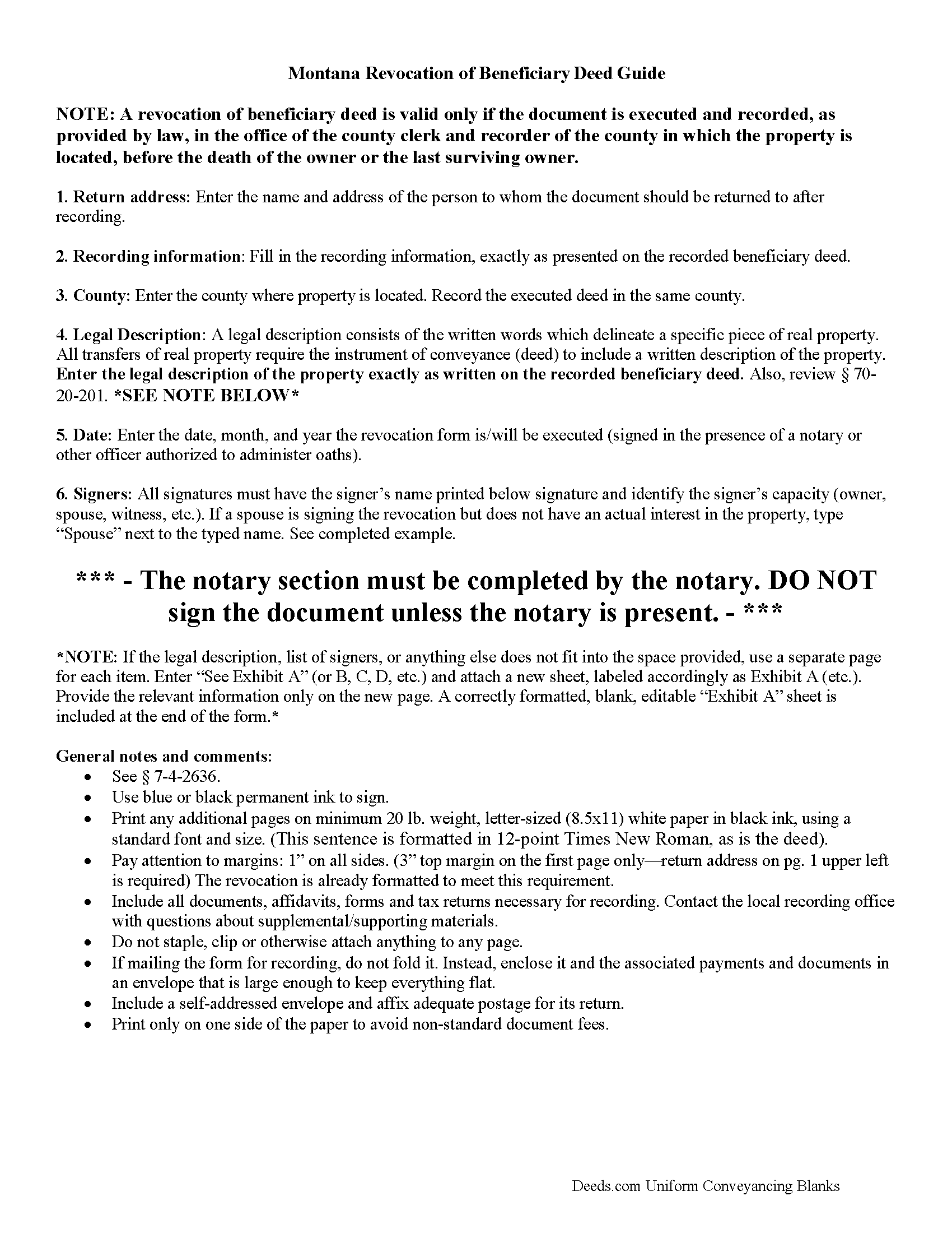 Powell County Beneficiary Deed Revocation Guide