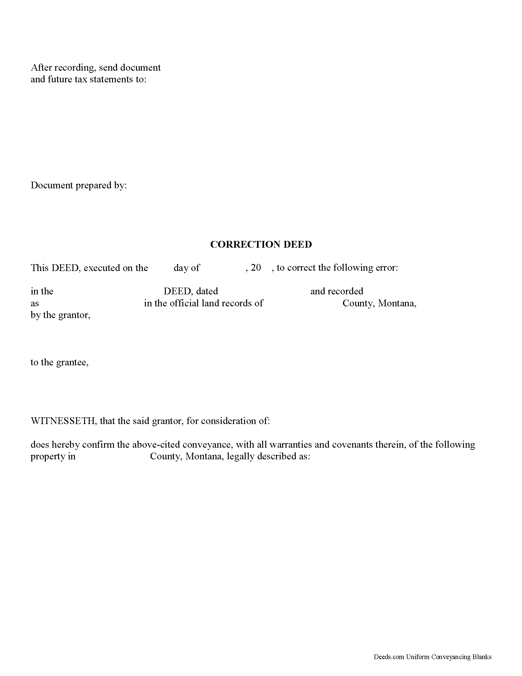 Powell County Correction Deed Form