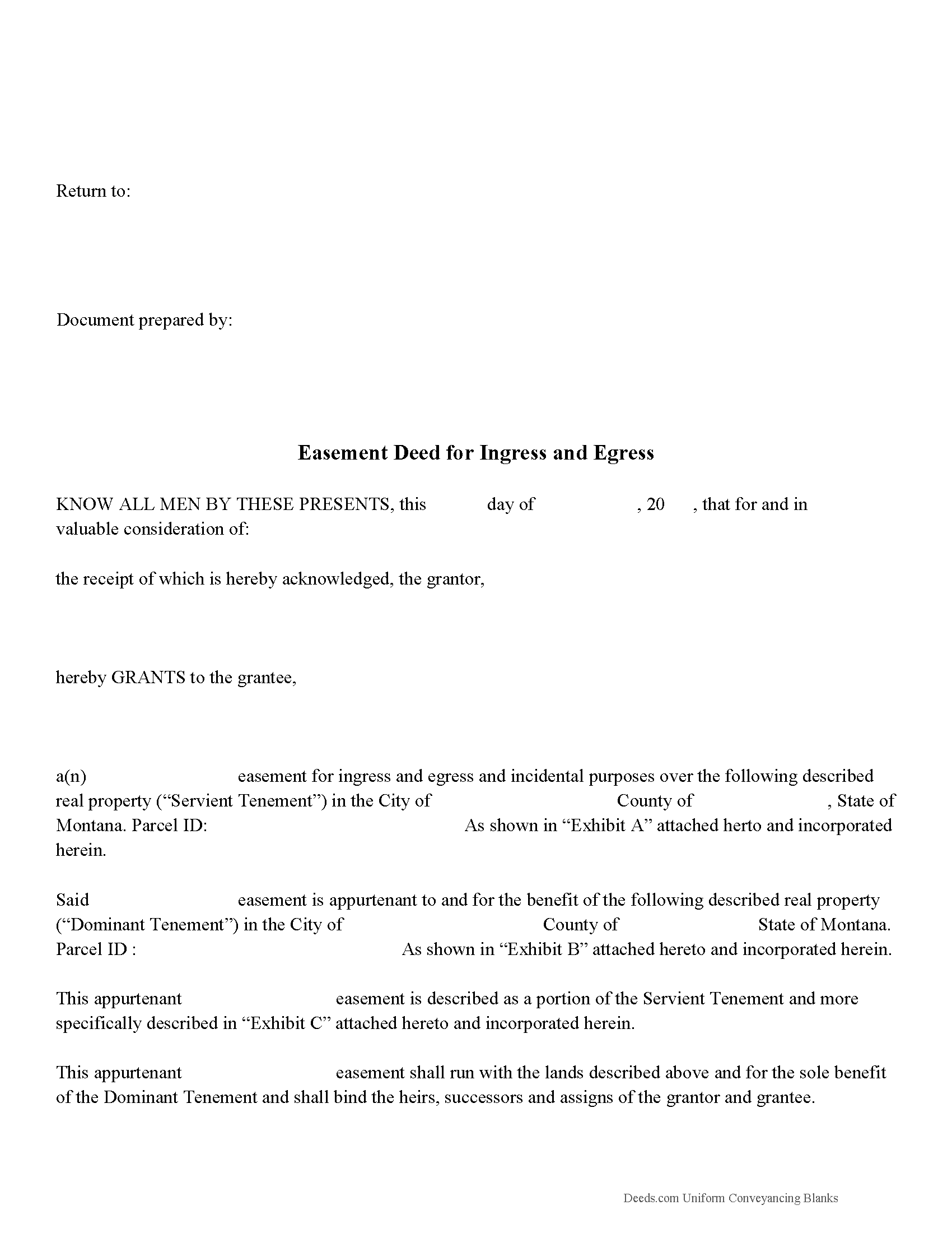 Easement Deed Form