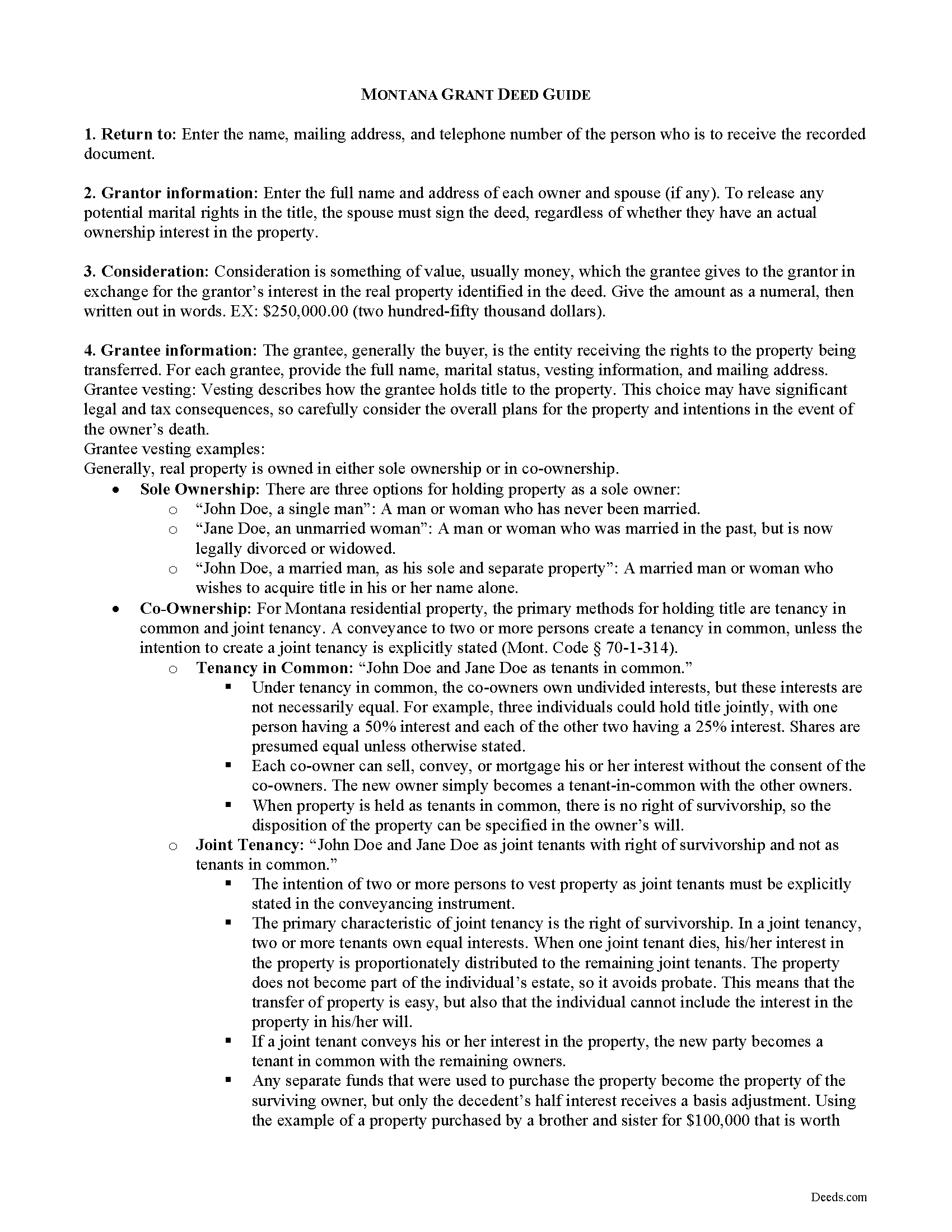 Powell County Grant Deed Guide