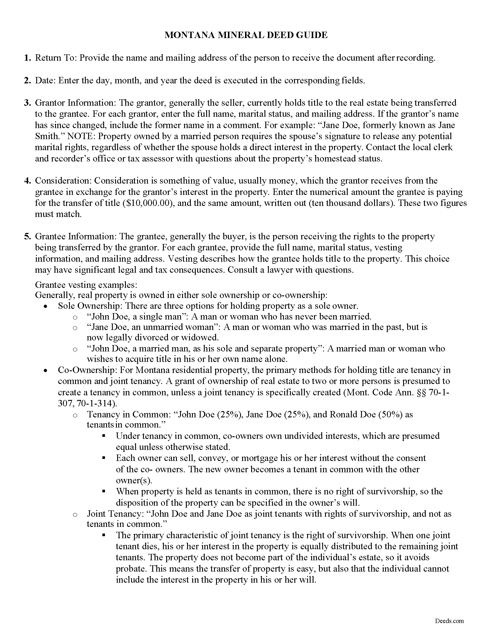 Mineral County Mineral Deed Guide