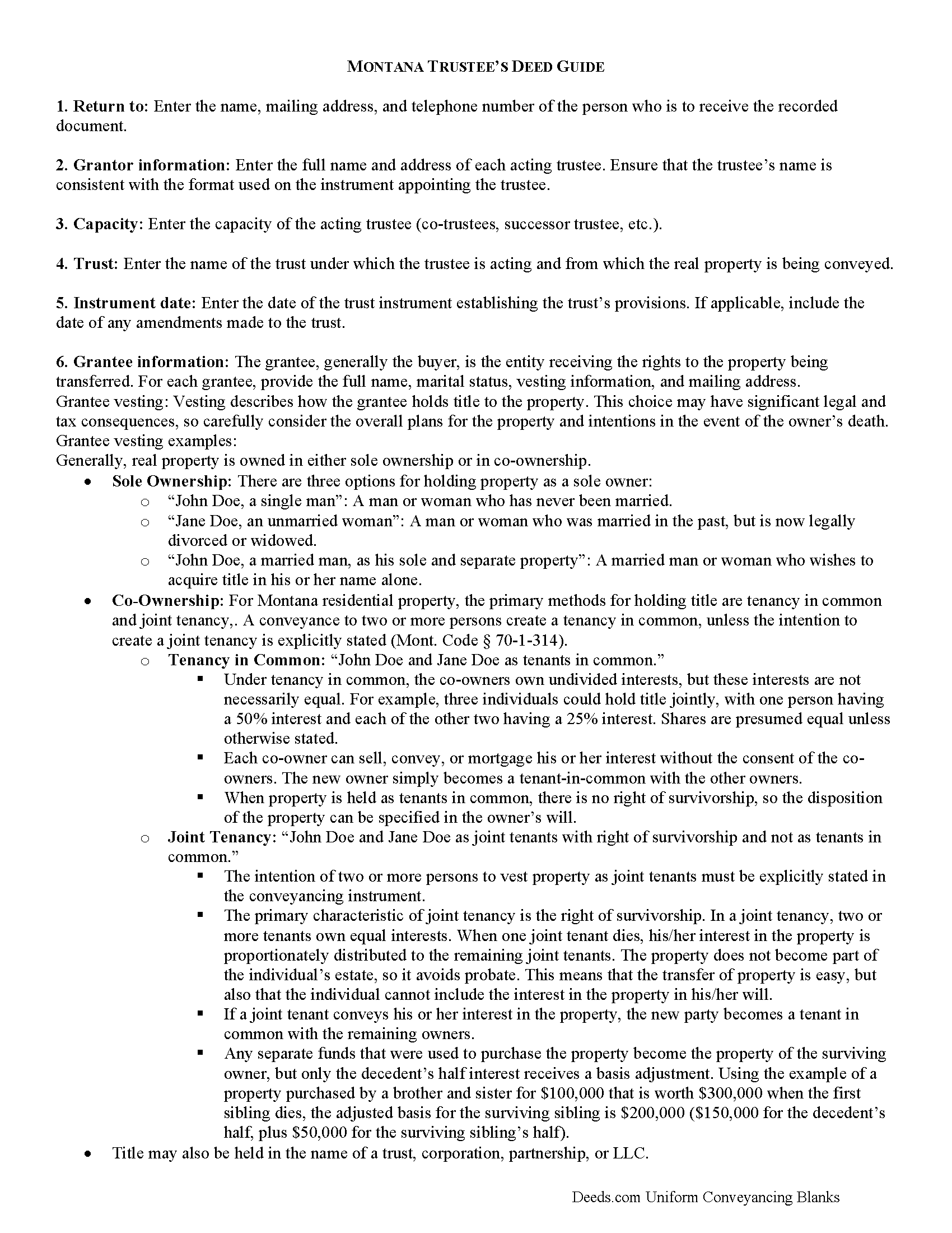 Powell County Trustee Deed Guide