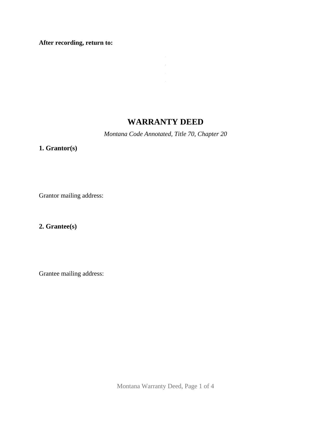 Hill County Warranty Deed Form