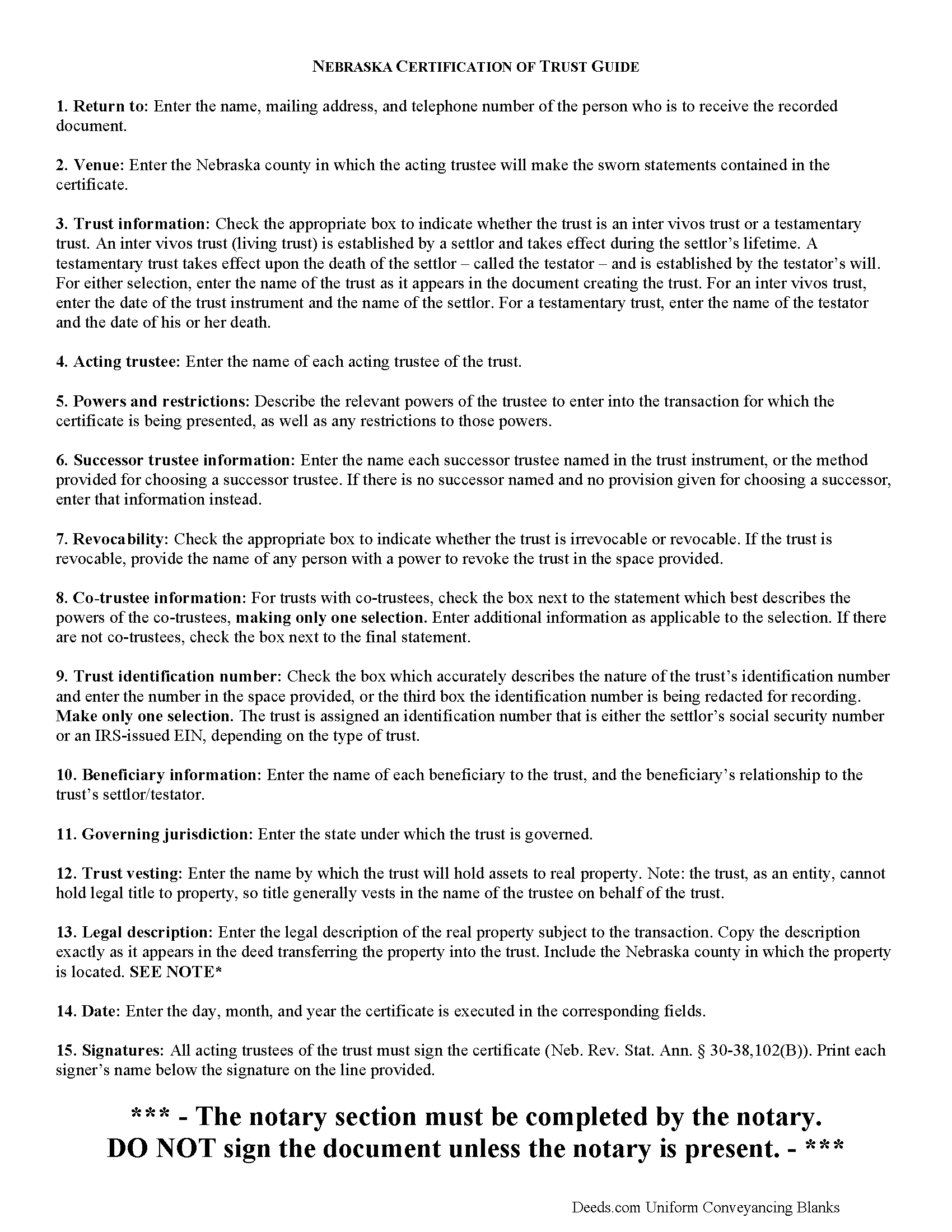 Knox County Certificate of Trust Guide