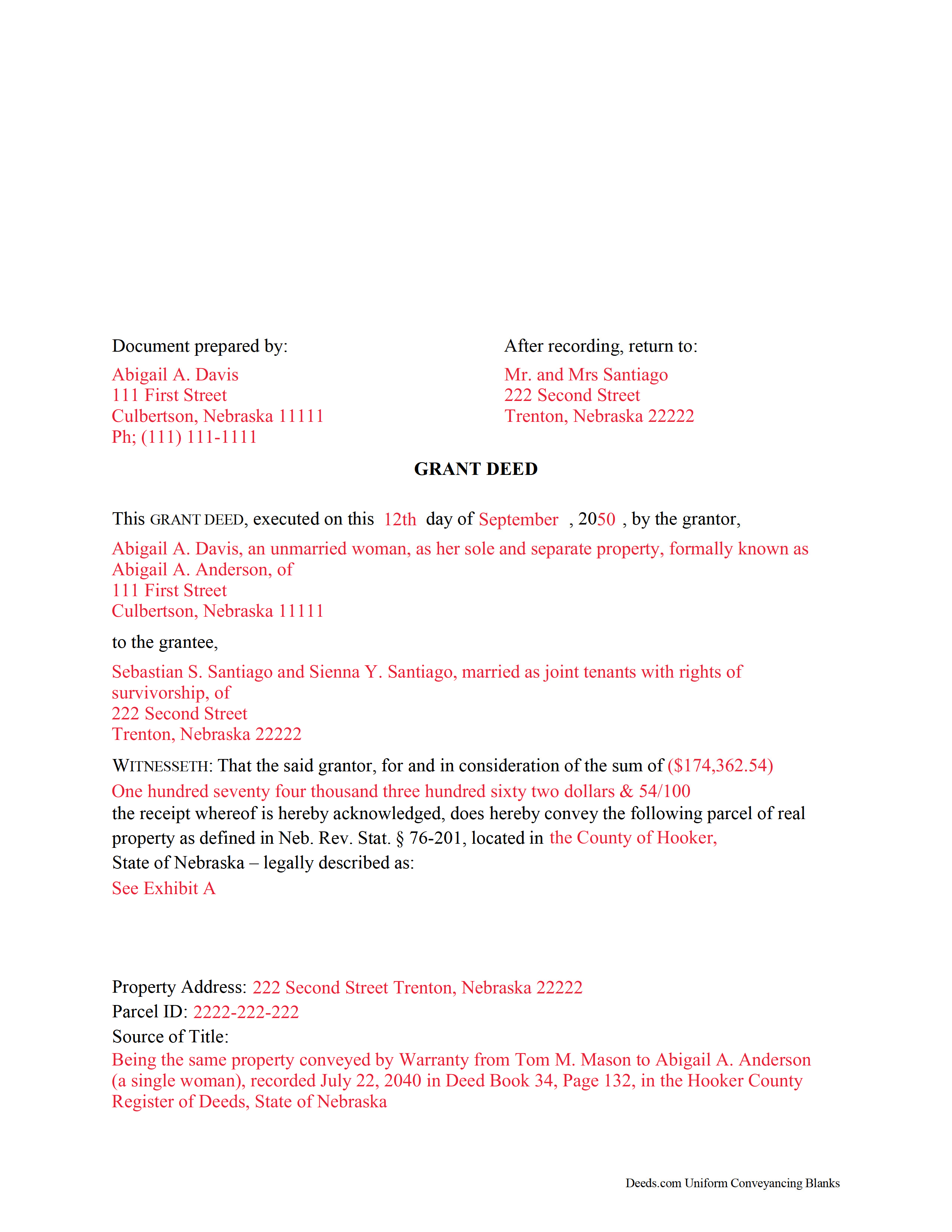 Boyd County Completed Example of the Grant Deed Document