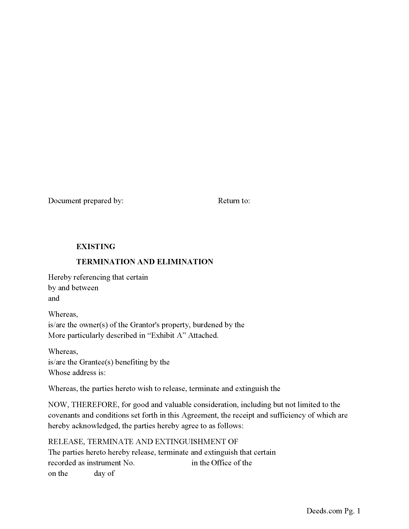 Nebraska Termination of Easement Image