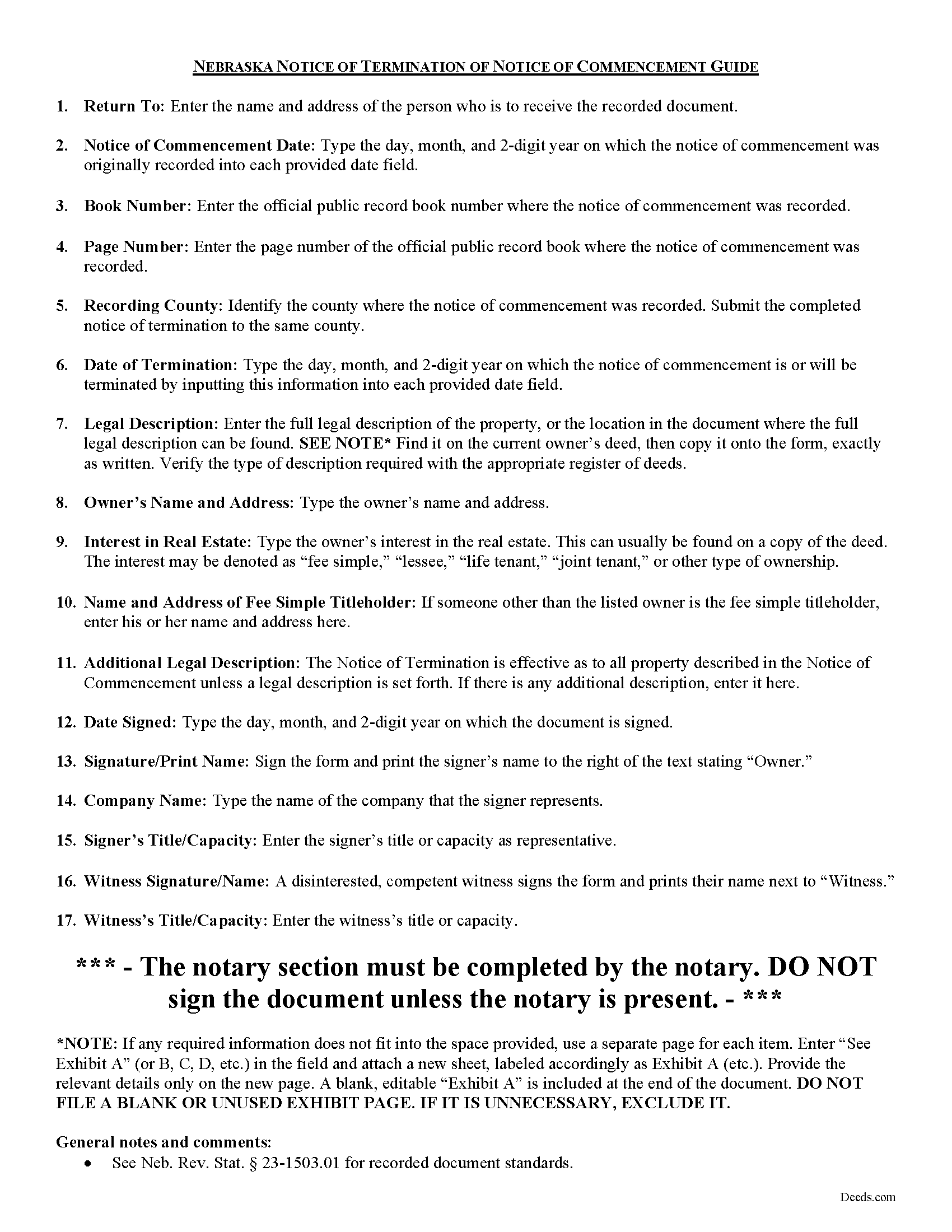 Saunders County Notice of Termination Guide