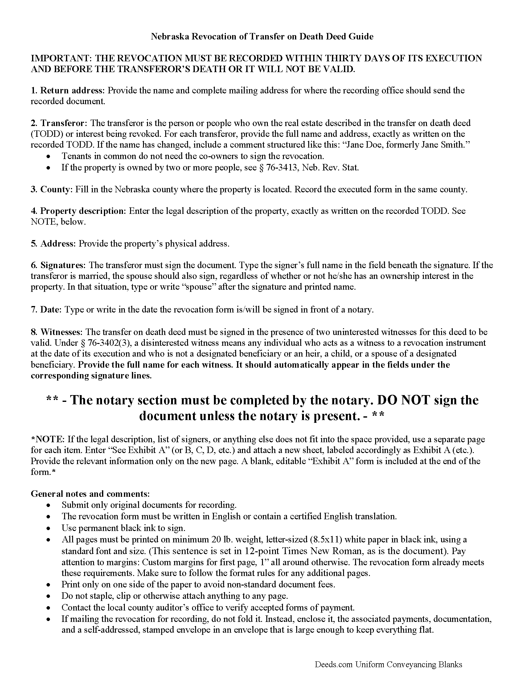 Saunders County Transfer on Death Revocation Guide