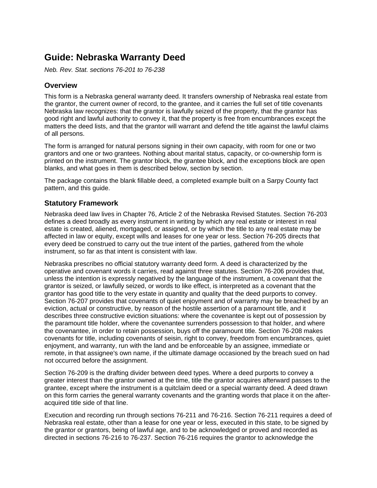 Colfax County Warranty Deed Guide