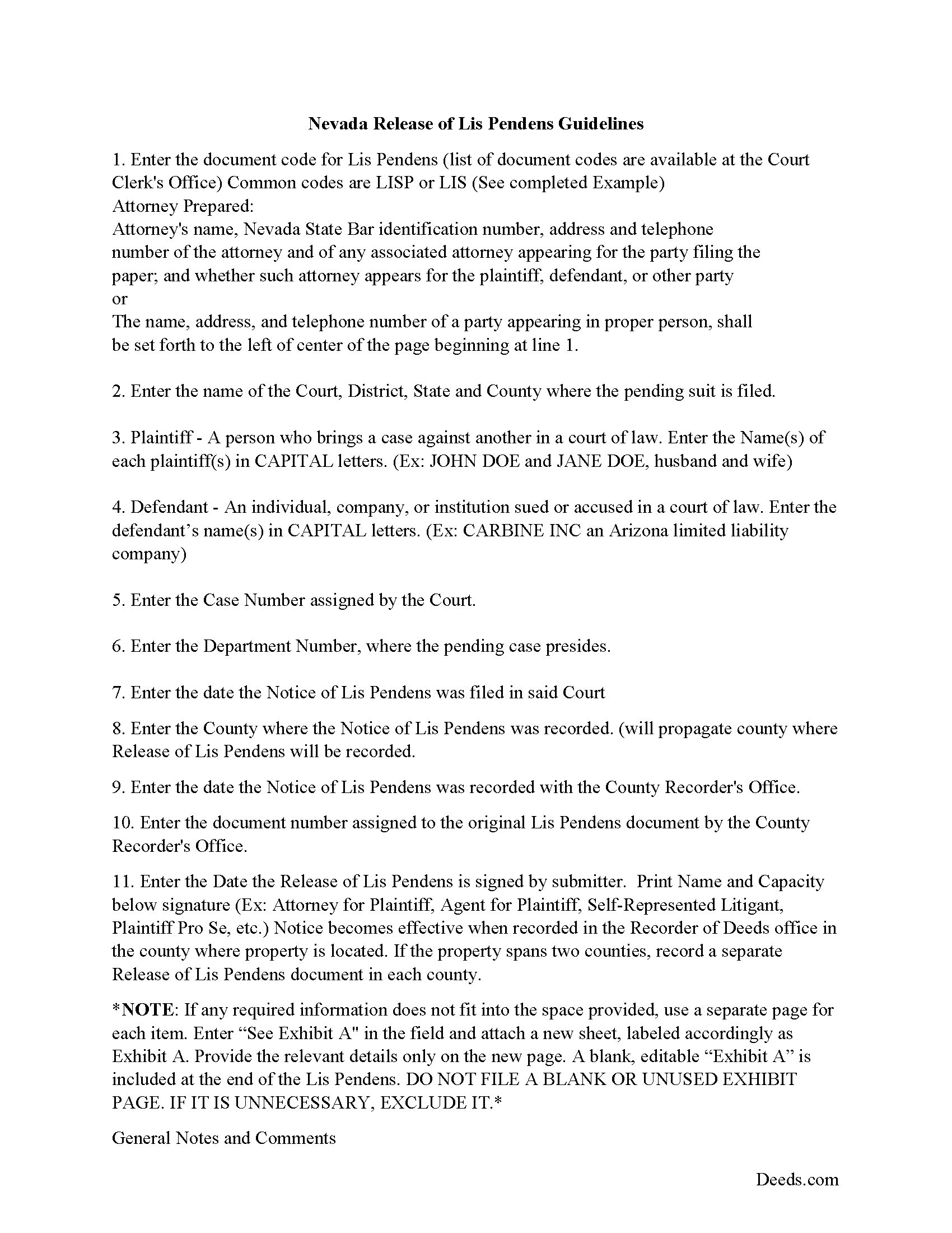 Lincoln County Lis Pendens Release Guide