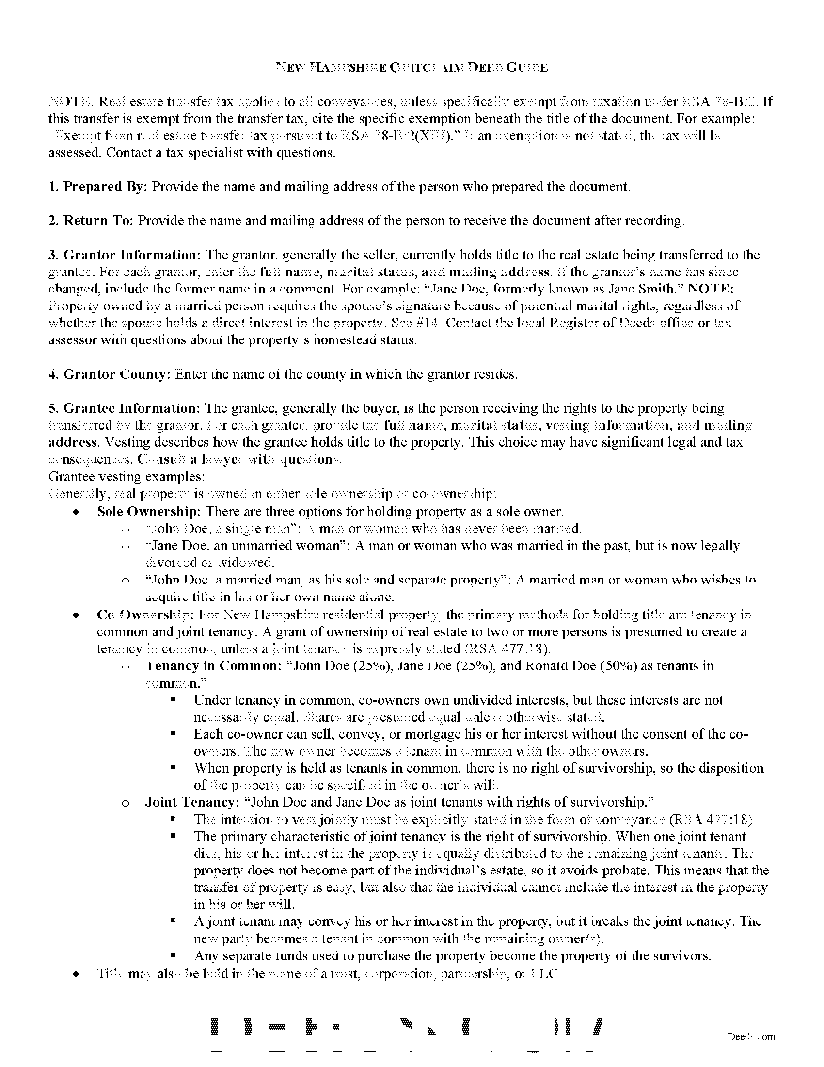 Strafford County Quitclaim Deed Guide