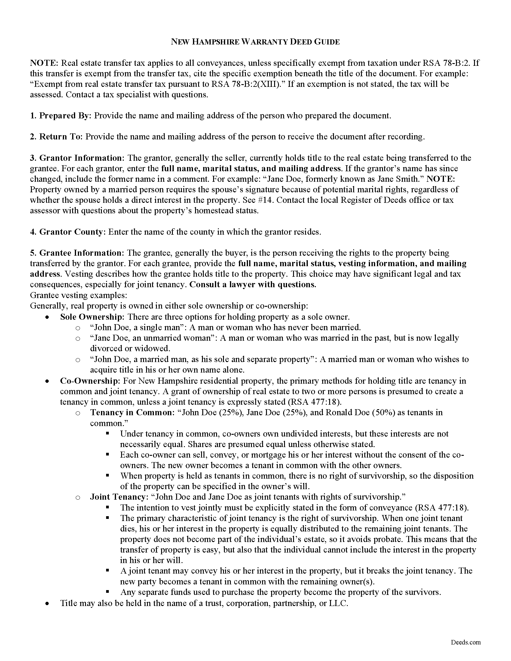 Sullivan County Warranty Deed Guide