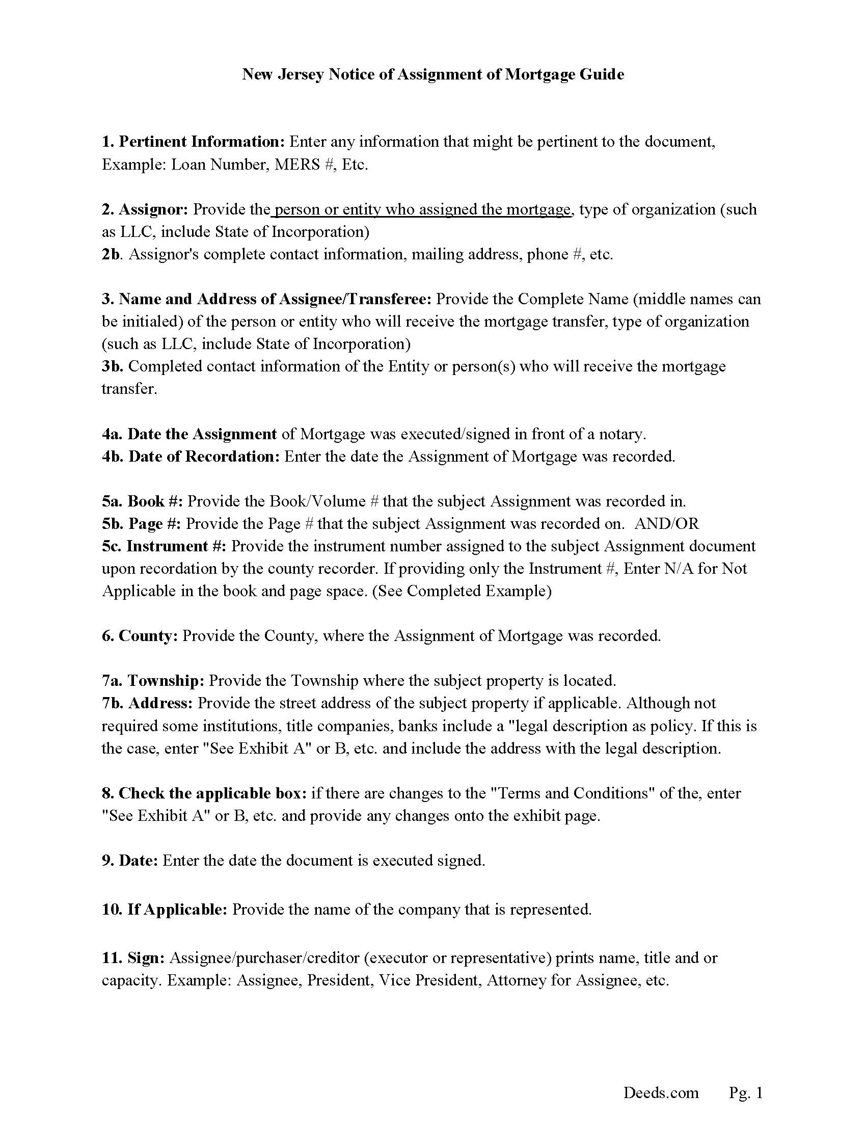 Cumberland County Notice of Assignment Guidelines