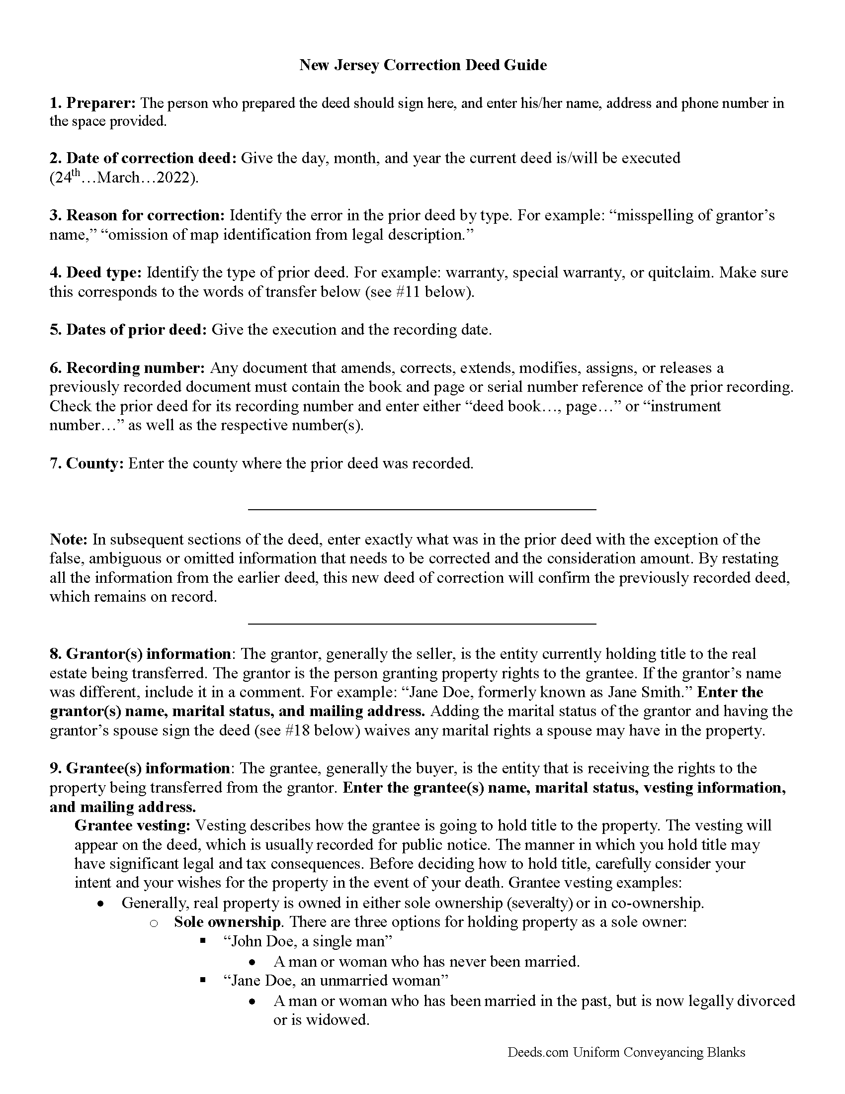 Cumberland County Correction Deed Guide