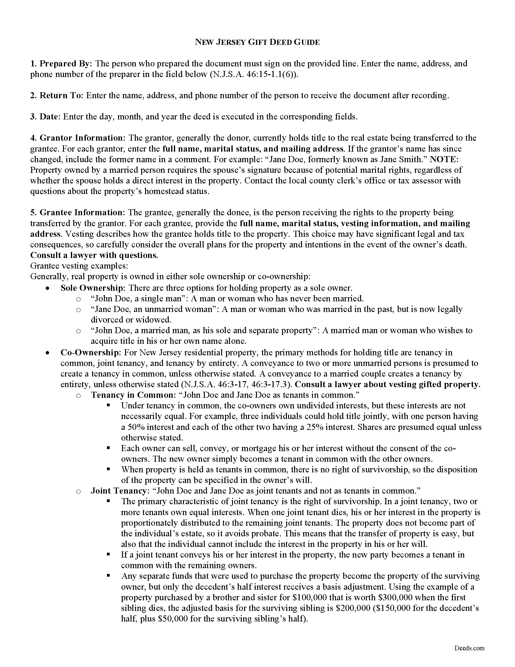 Ocean County Gift Deed Guide