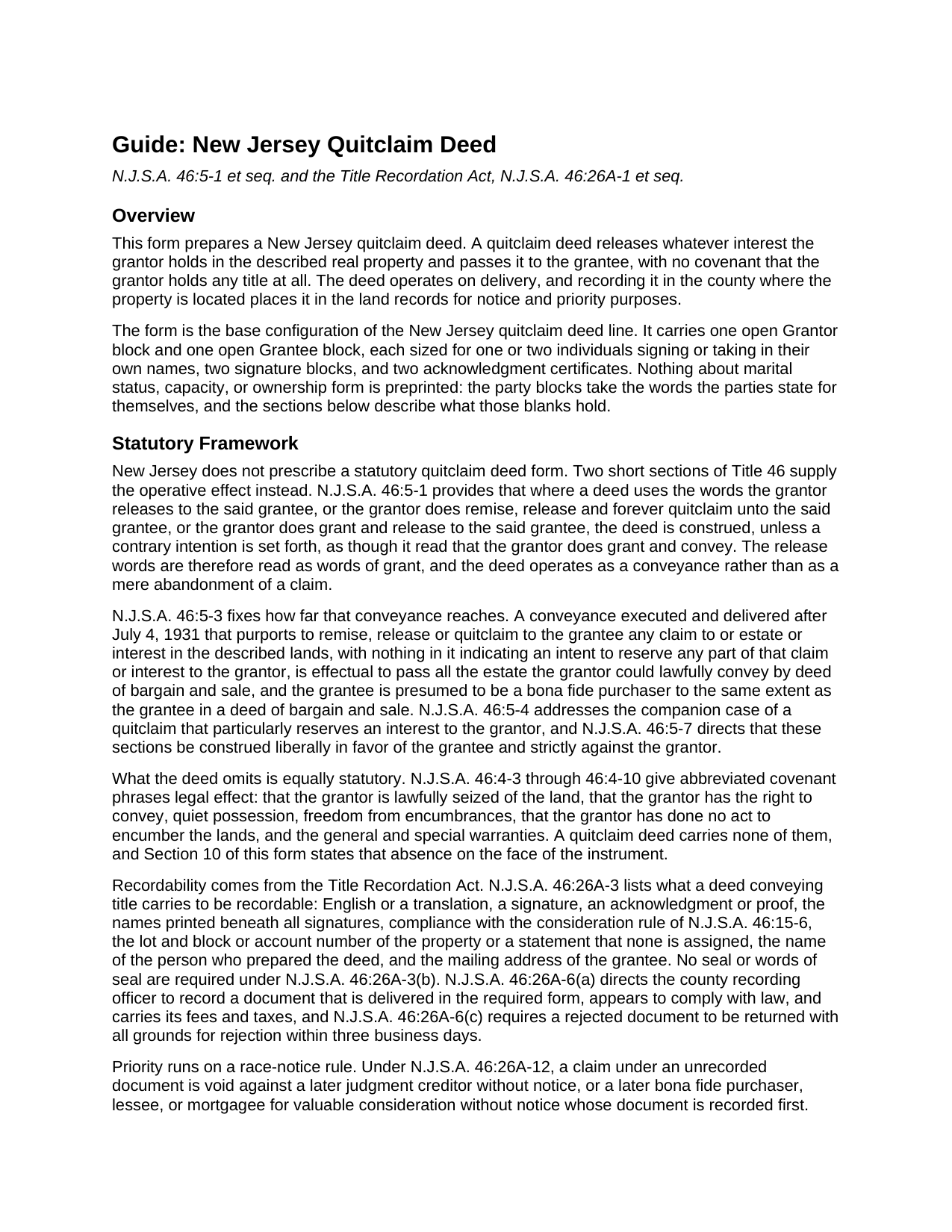 Middlesex County Quitclaim Deed Guide