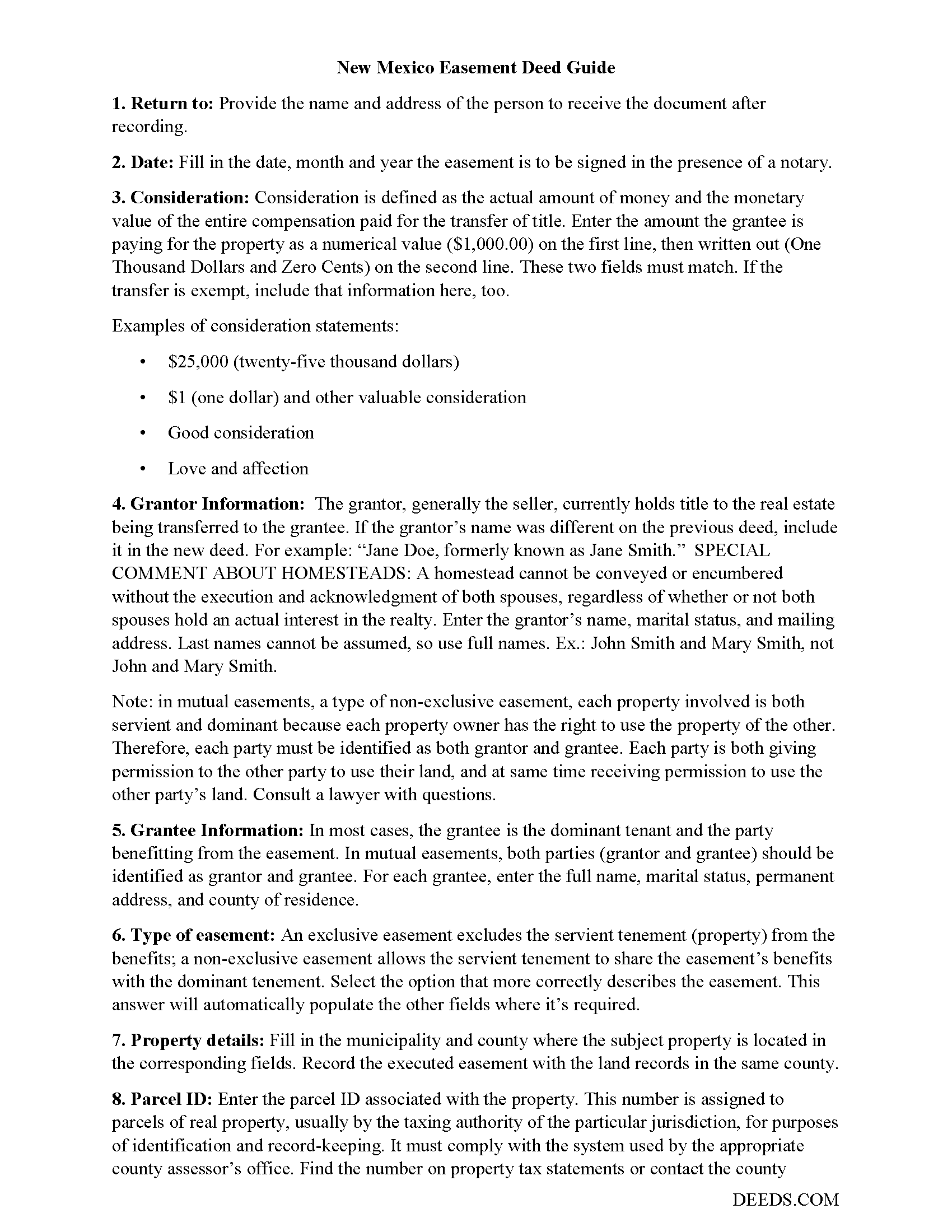 Mckinley County Easement Deed Guide