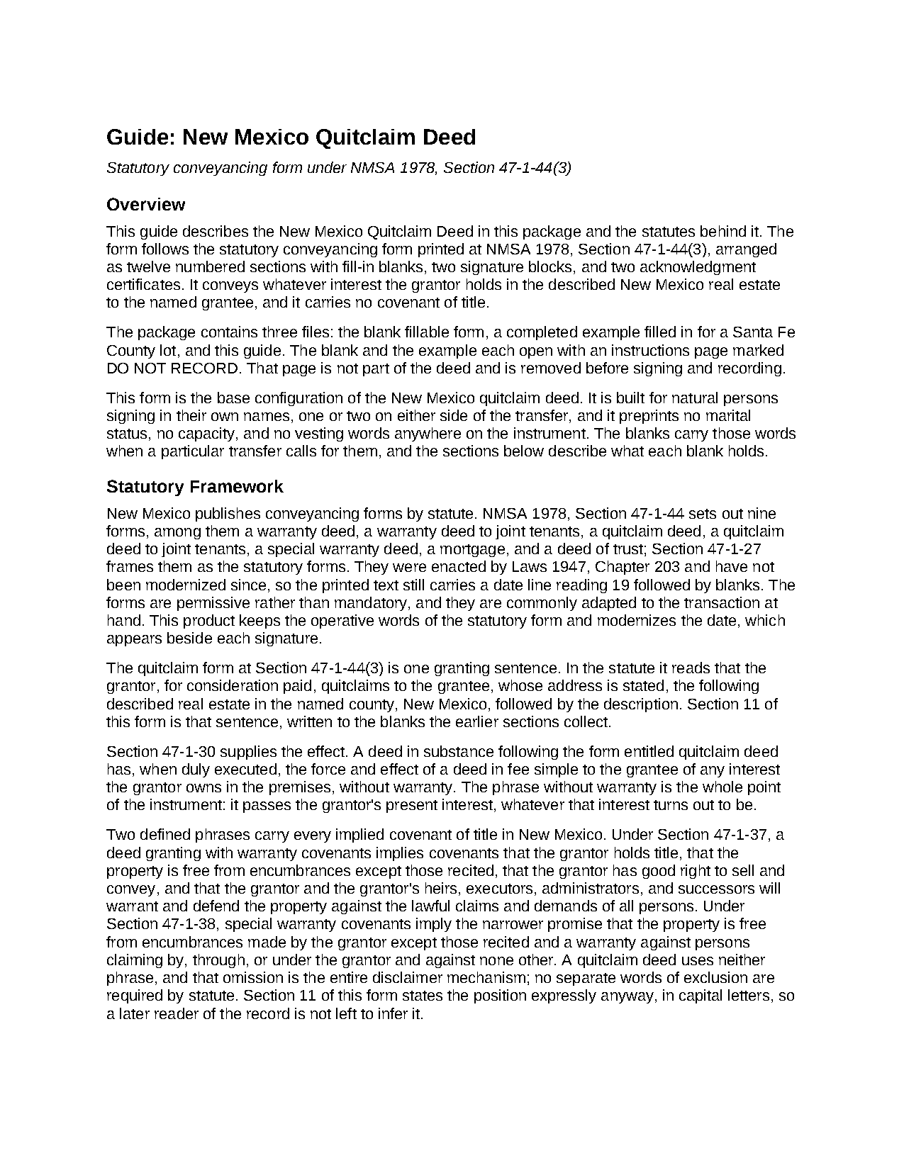 Grant County Quitclaim Deed Guide